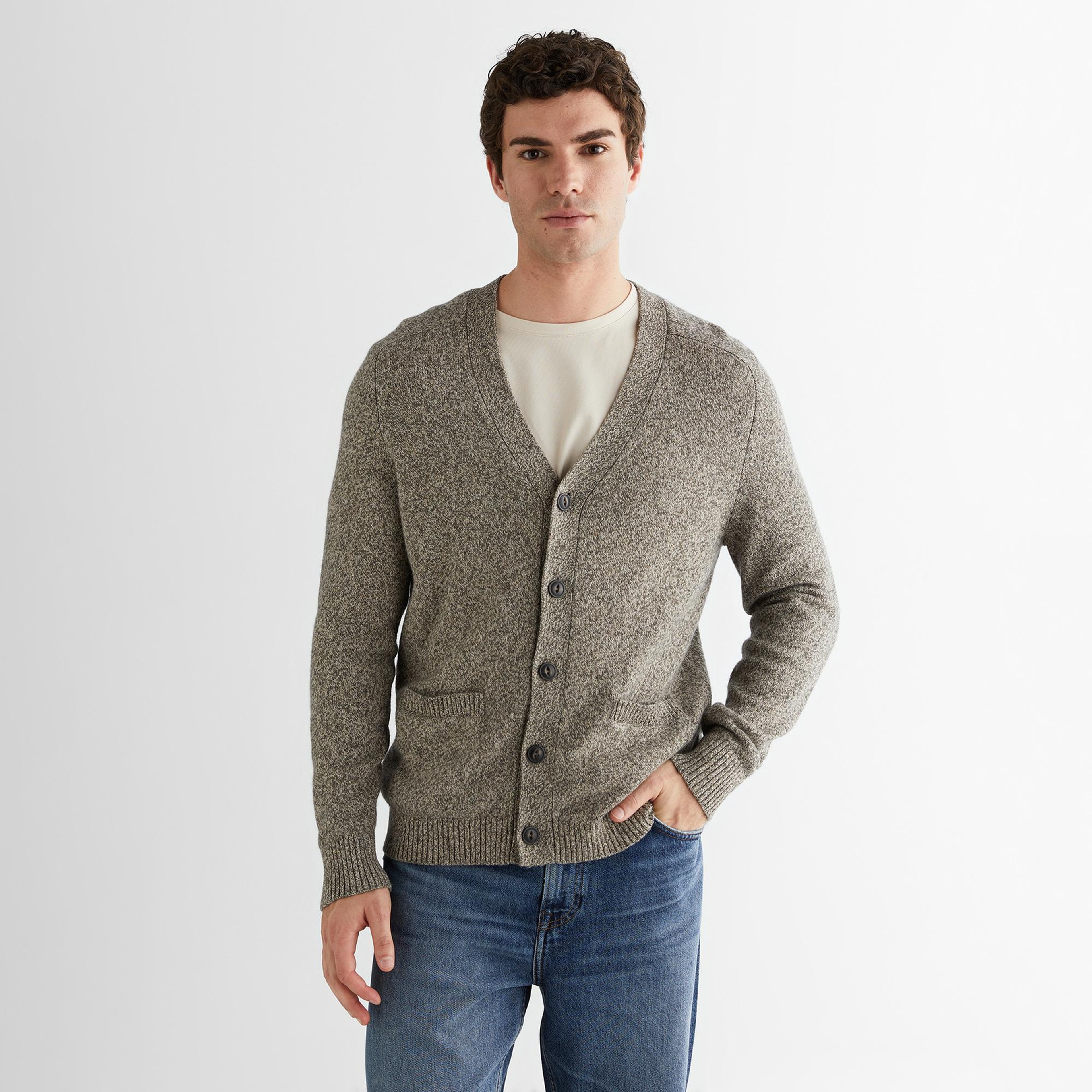 GANT Erkek Kahverengi Regular Fit V Yaka Hırka