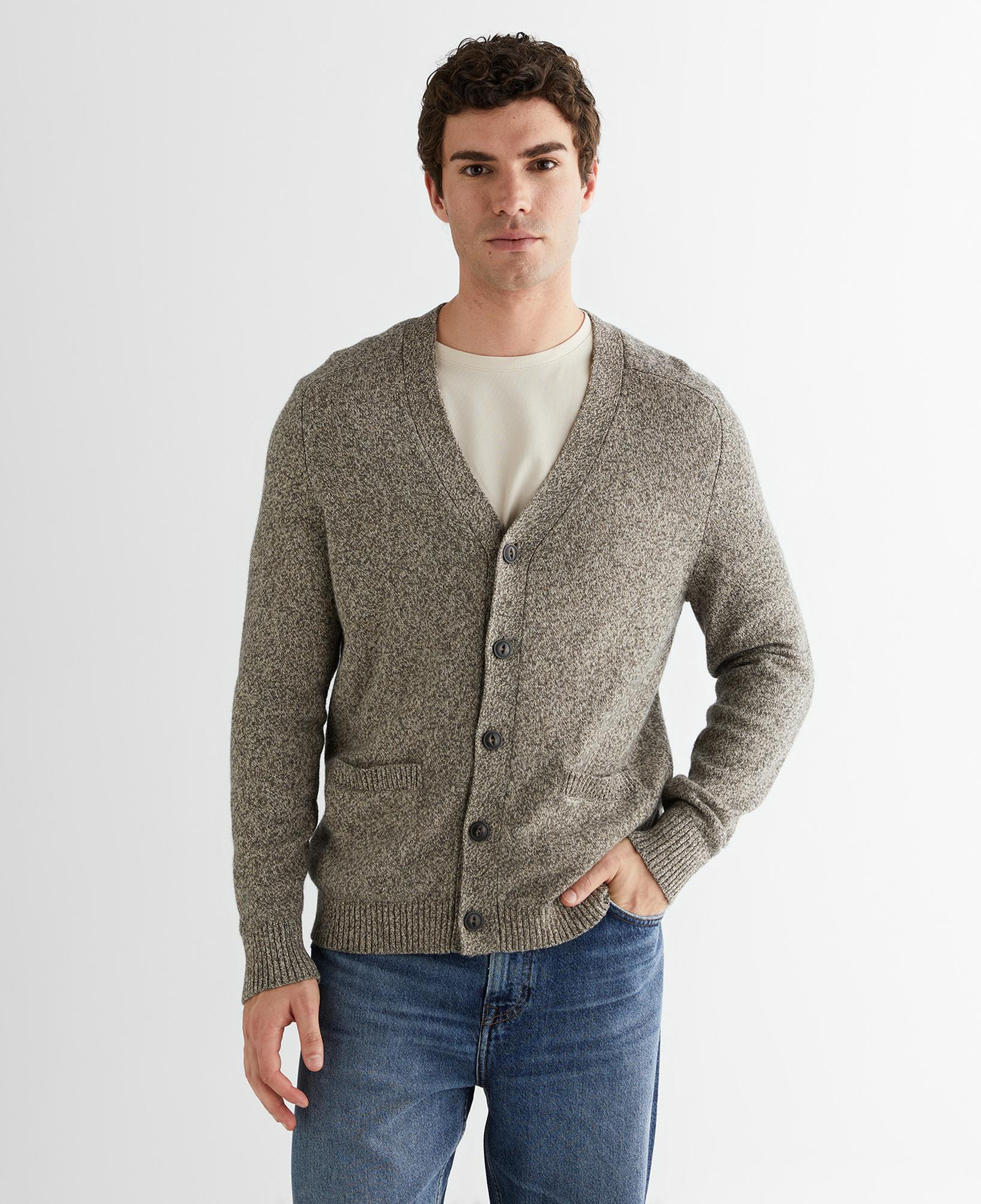 GANT Erkek Kahverengi Regular Fit V Yaka Hırka