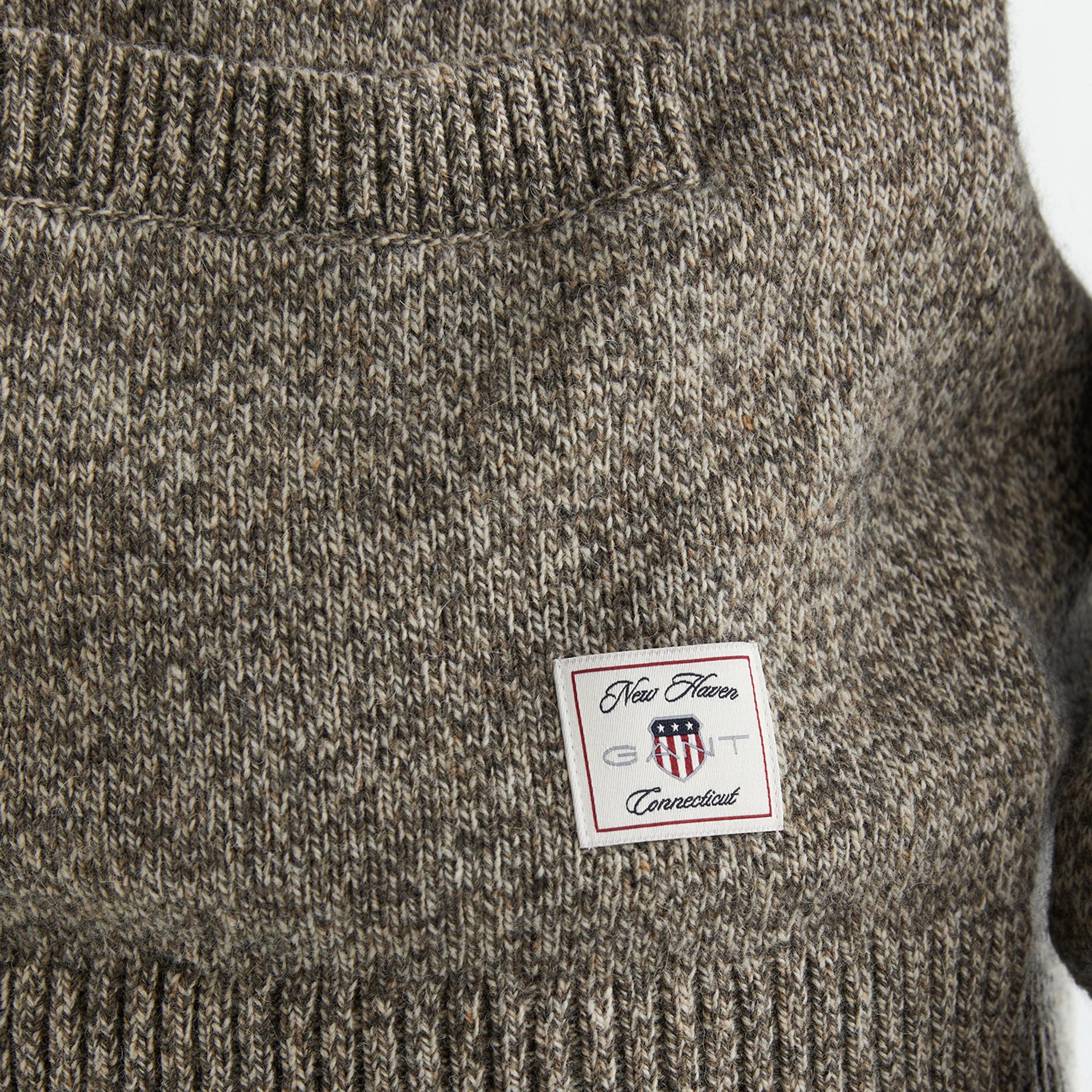 GANT Erkek Kahverengi Regular Fit V Yaka Hırka