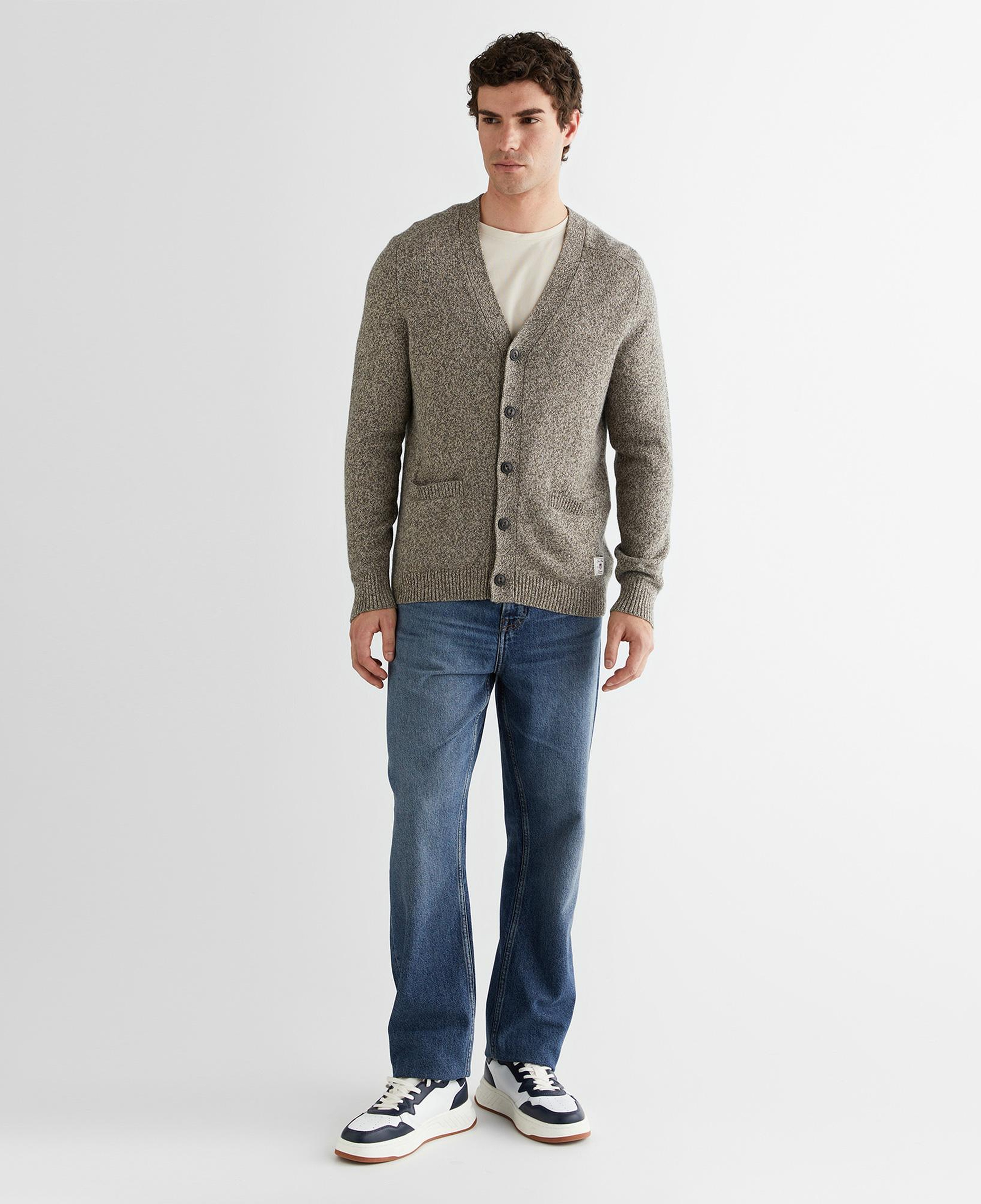 GANT Erkek Kahverengi Regular Fit V Yaka Hırka