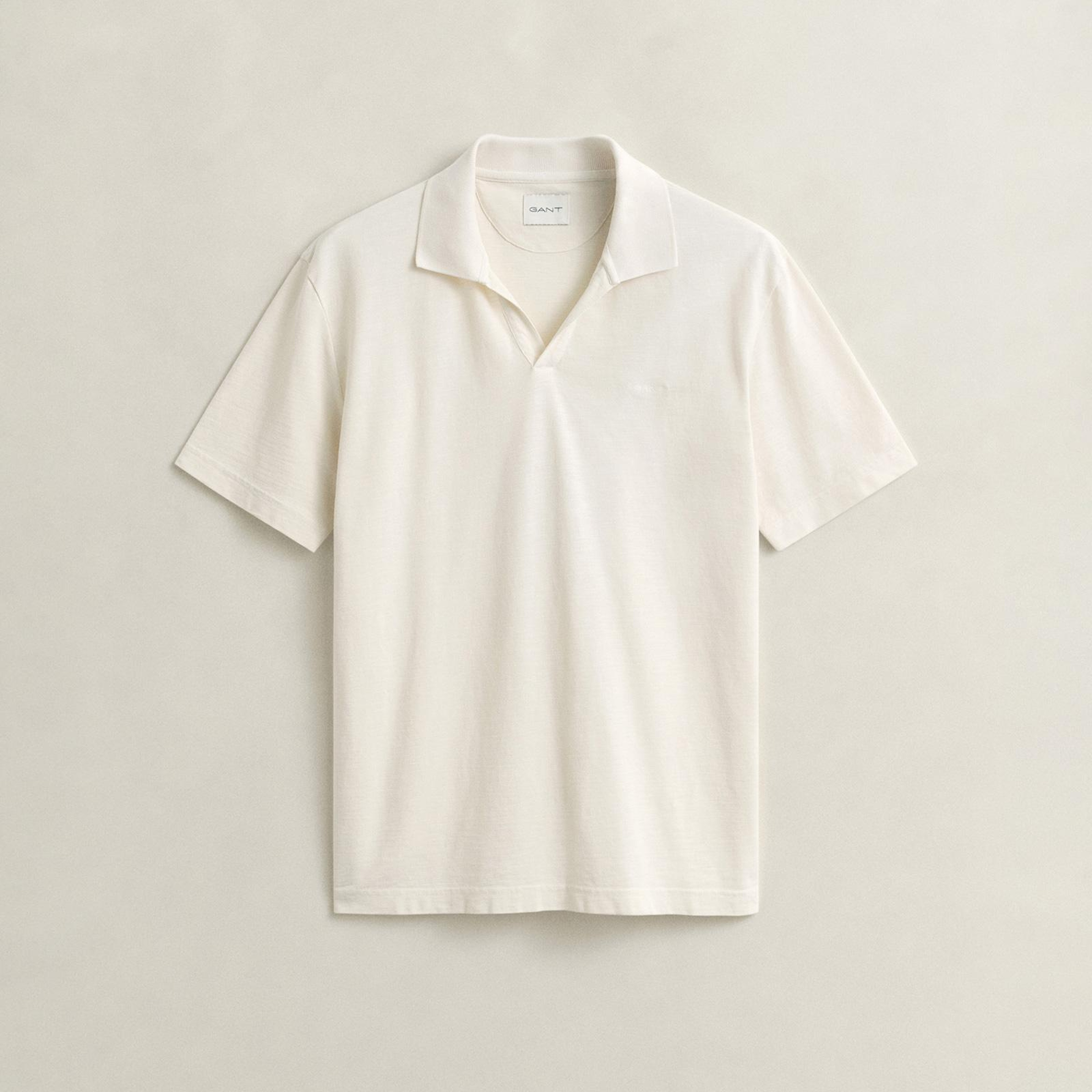 GANT Erkek Krem Regular Fit Polo Yaka T-Shirt