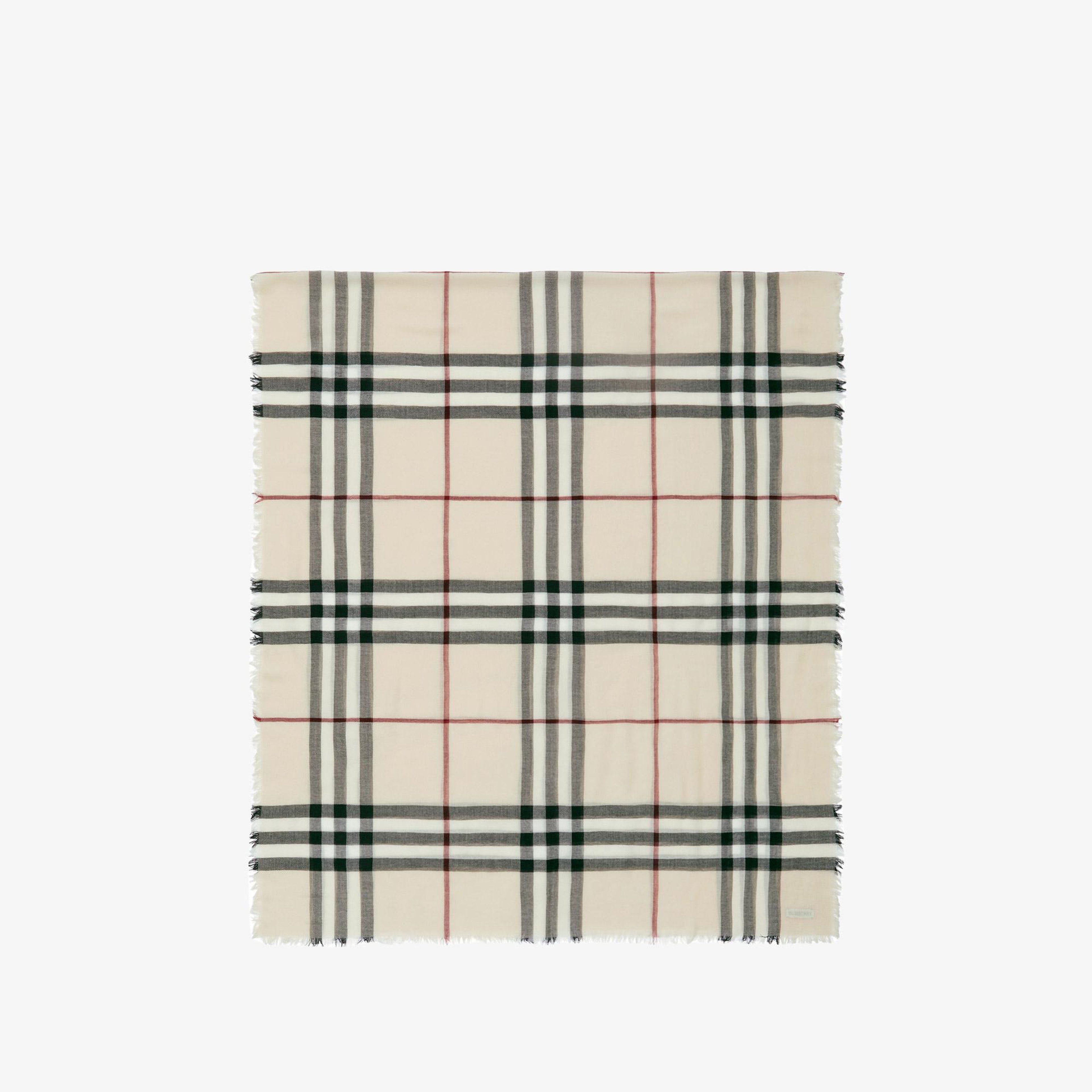 Burberry Check Yün Kadın Krem Rengi Atkı