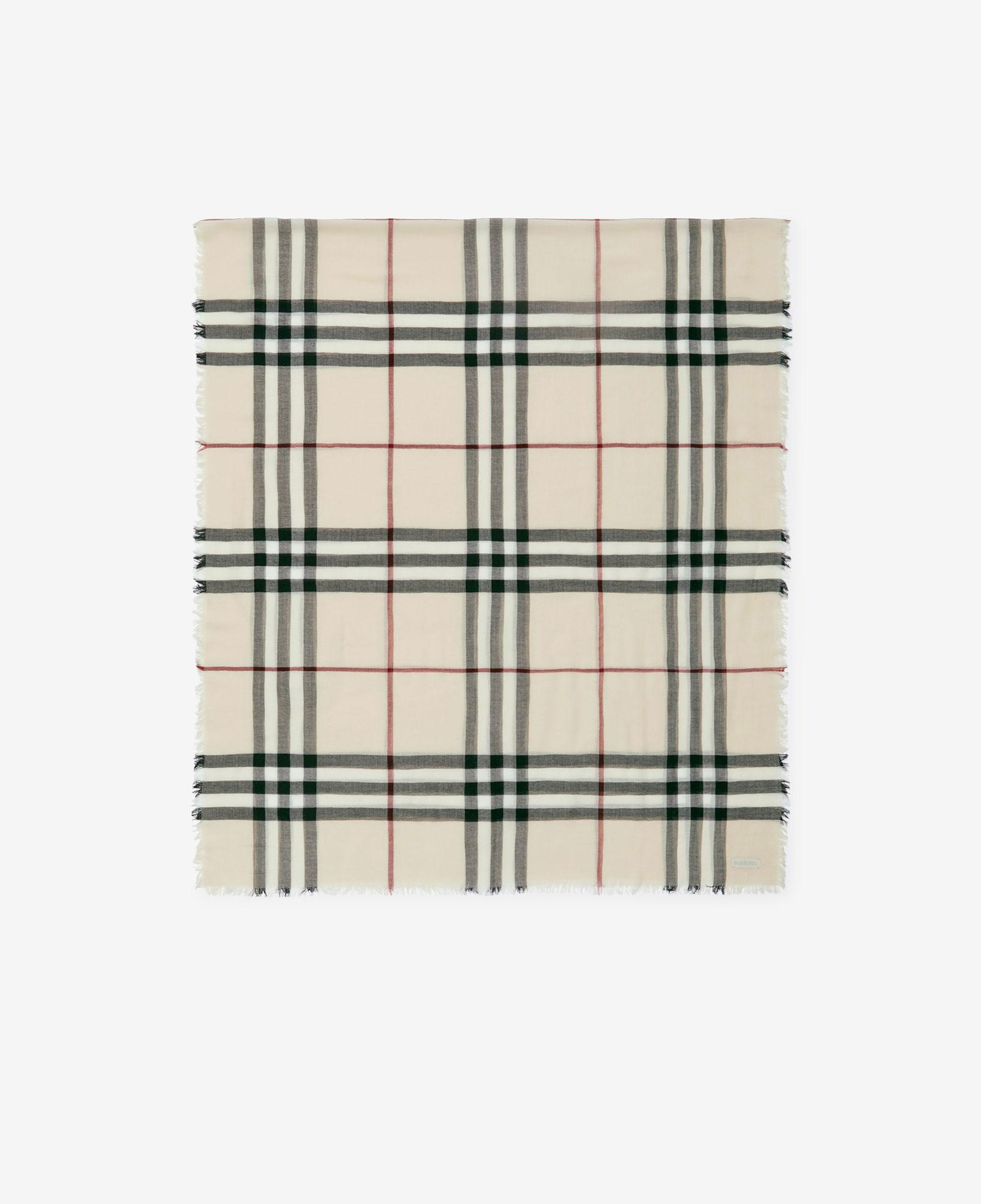 Burberry Check Yün Kadın Krem Rengi Atkı