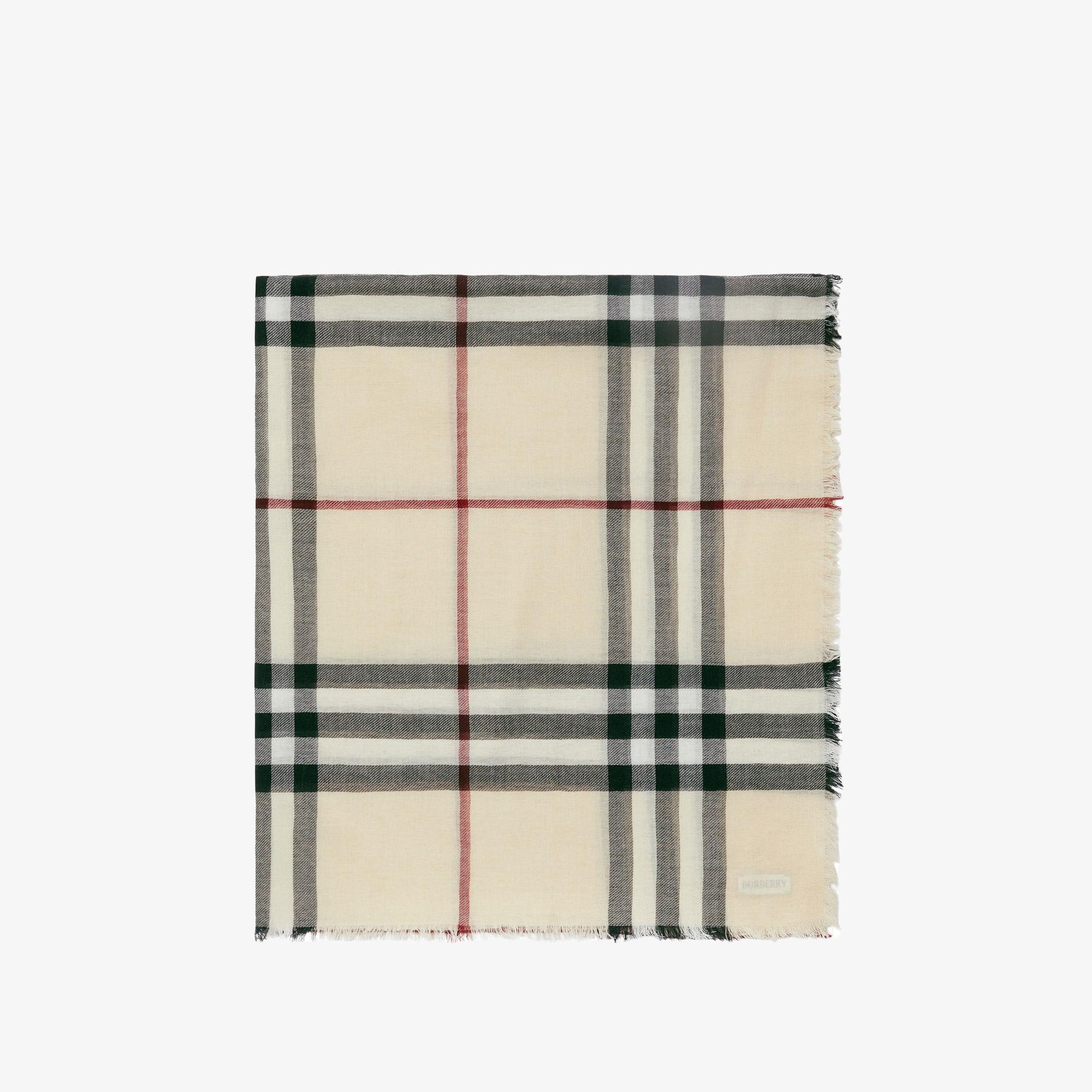 Burberry Check Yün Kadın Krem Rengi Atkı