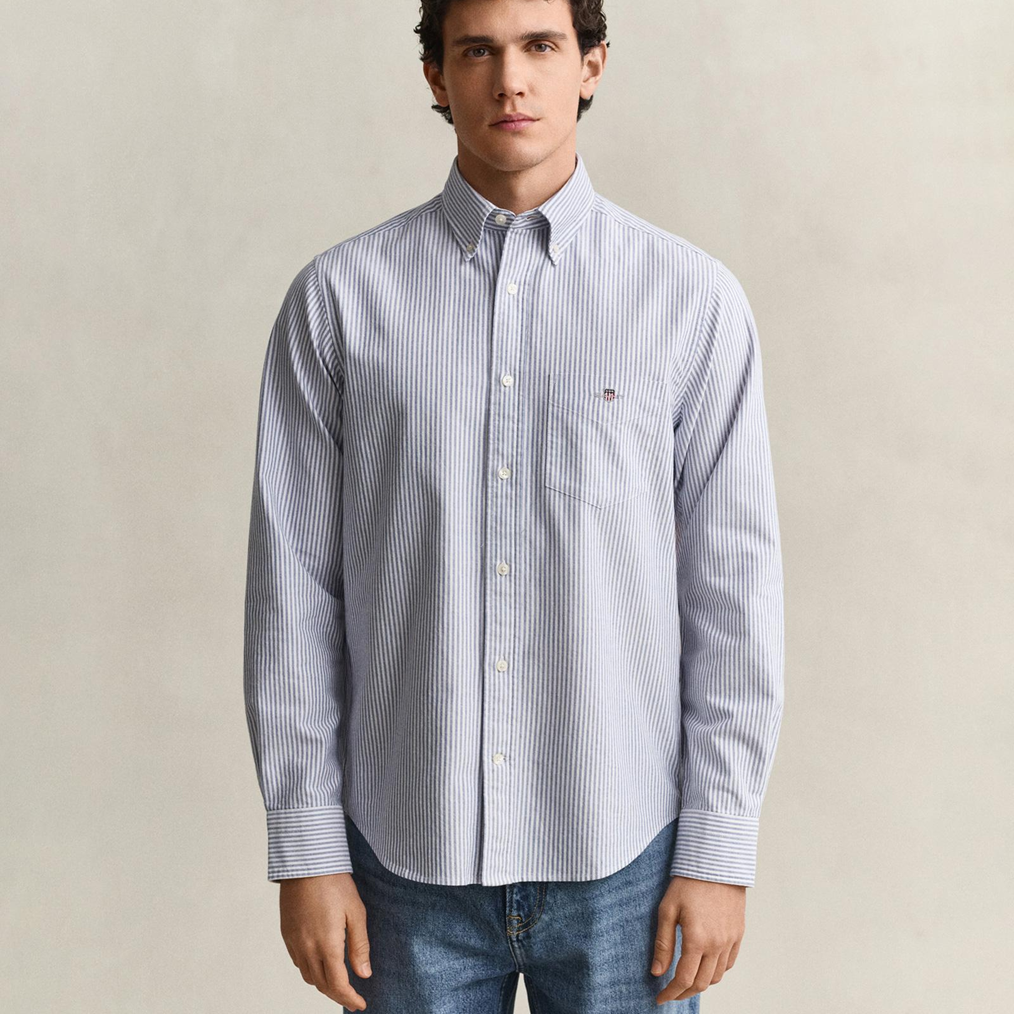 GANT Erkek Mavi Regular Fit Oxford Gömlek