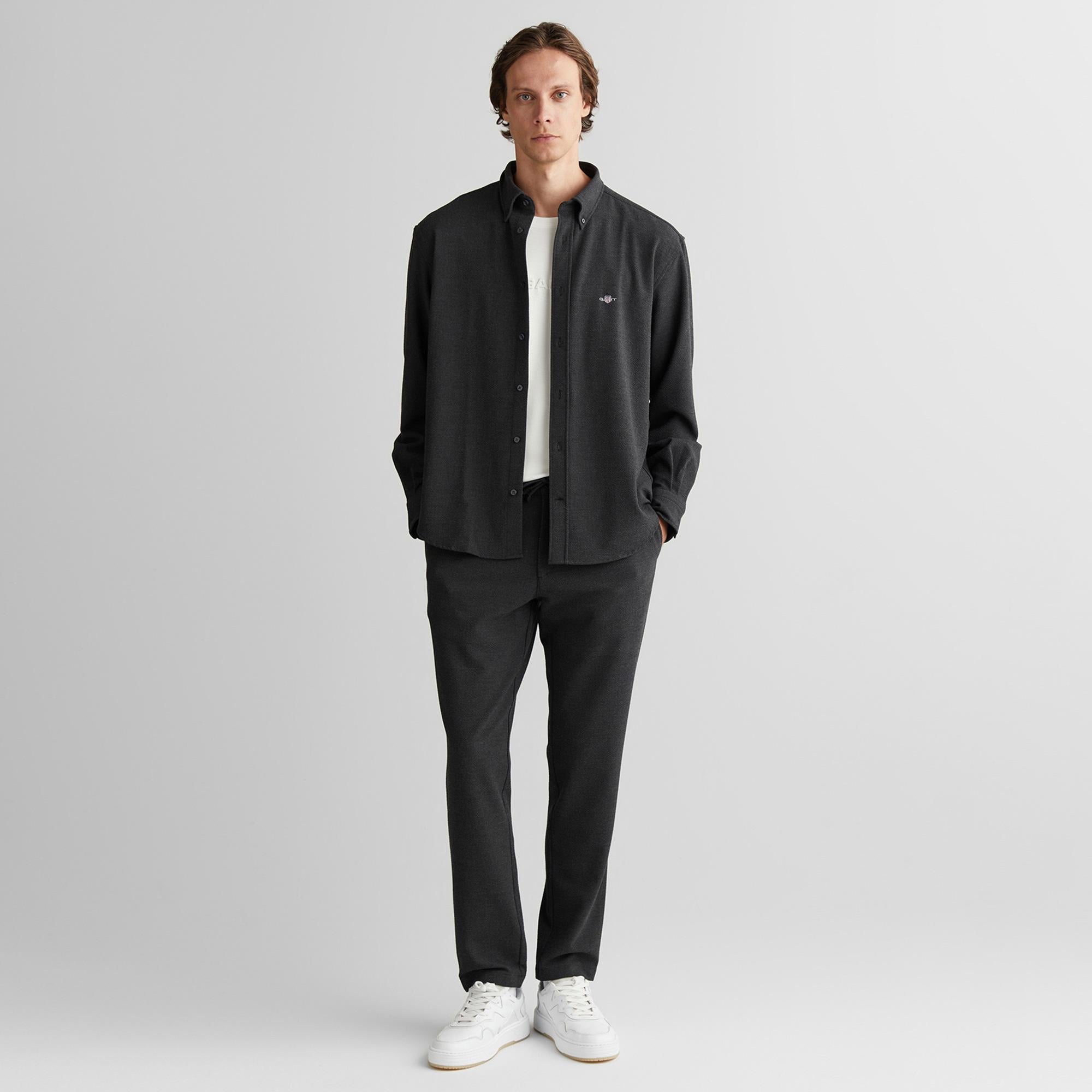 GANT Erkek Gri Relaxed Fit Gömlek