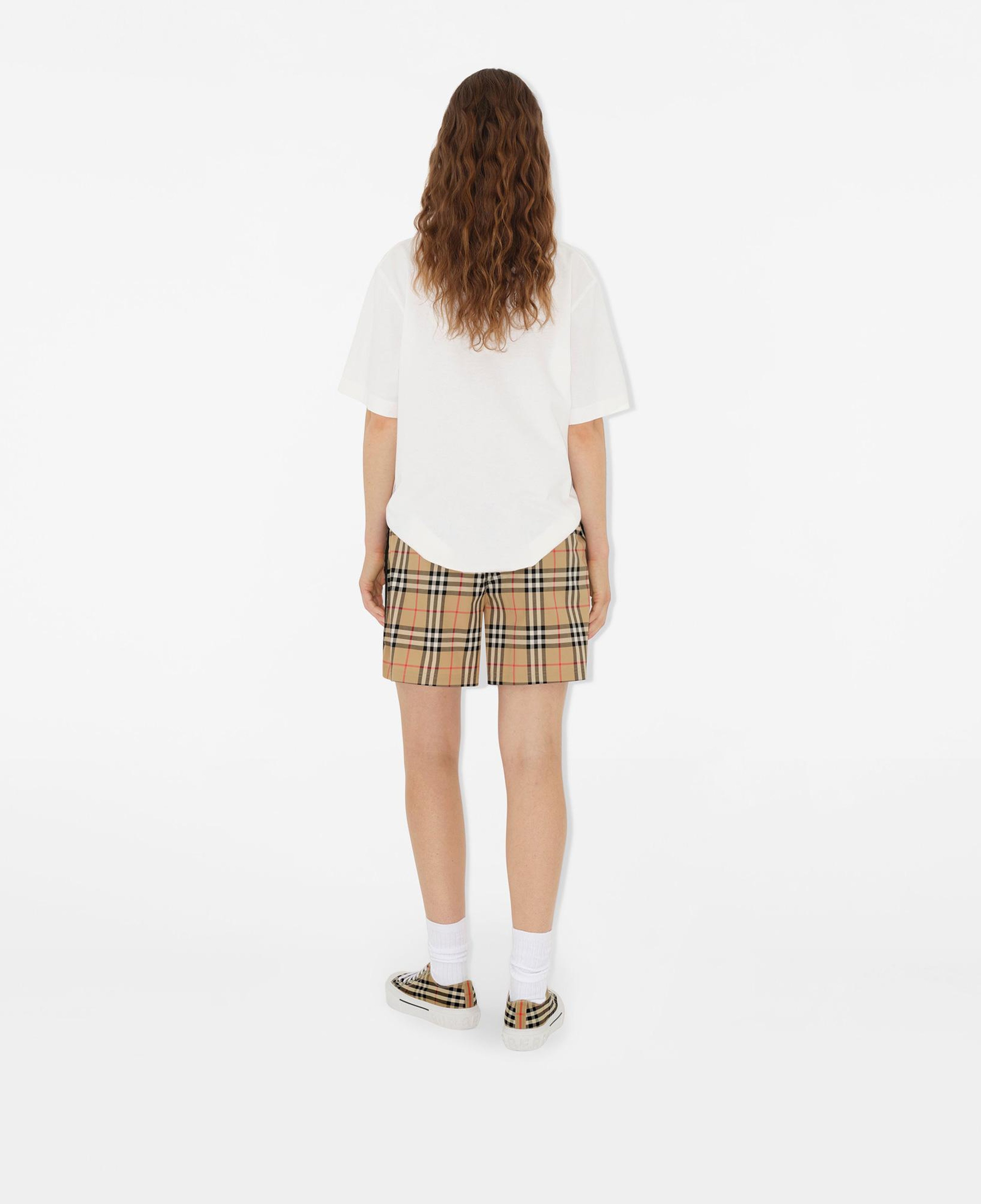 Burberry Check Stretch Pamuk Kadın Bej Şort