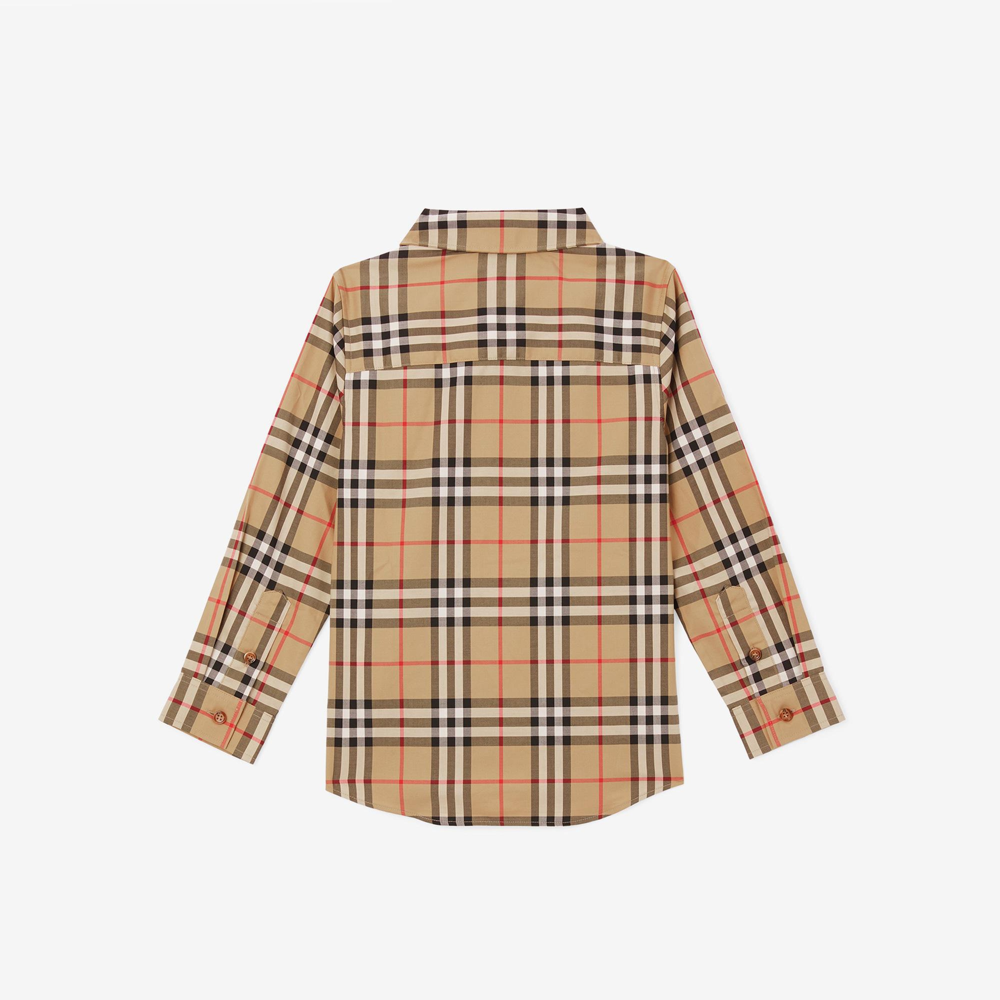 Burberry Owen Vintage Stretch Cotton Çocuk Bej Gömlek