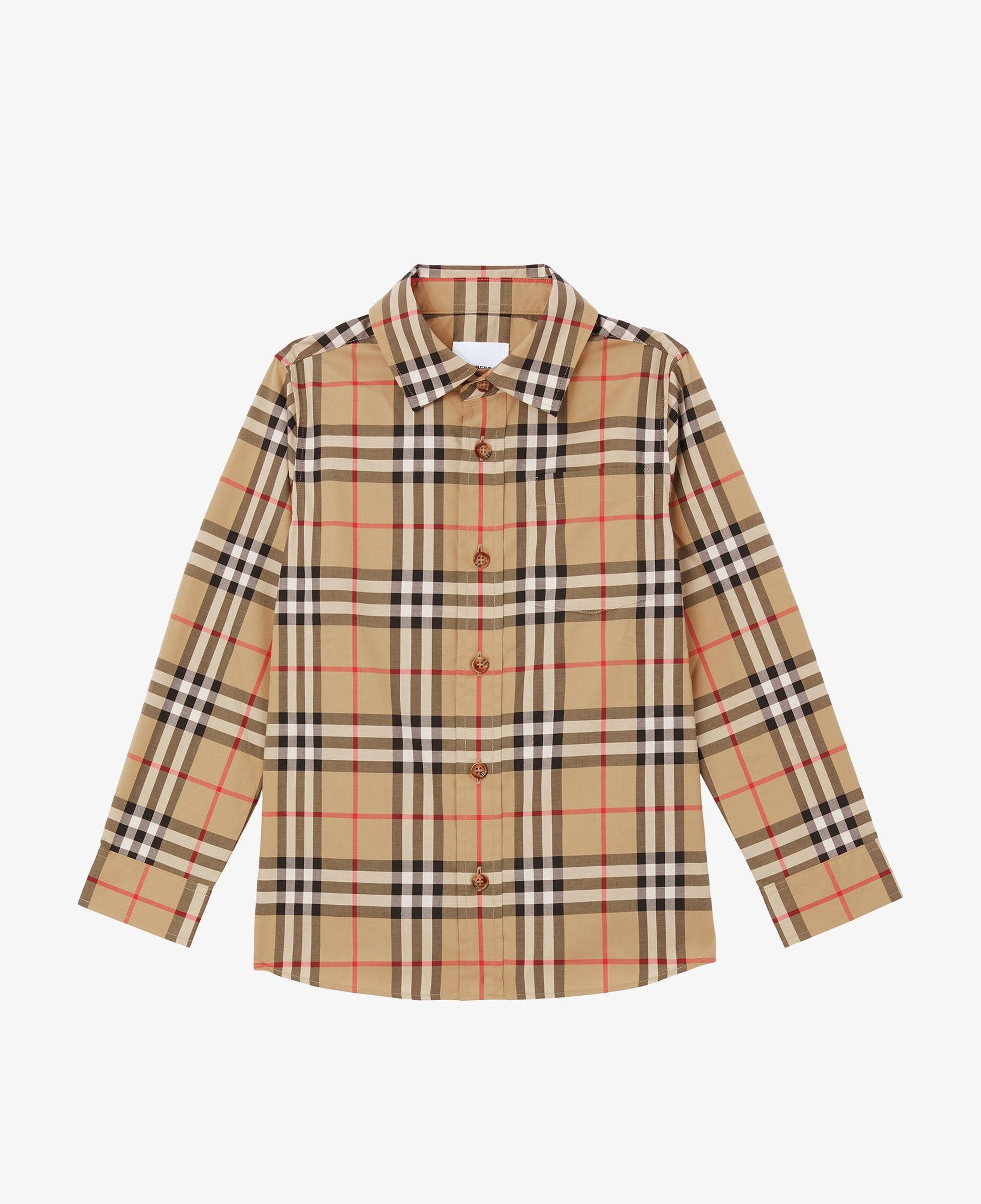 Burberry Owen Vintage Stretch Cotton Çocuk Bej Gömlek