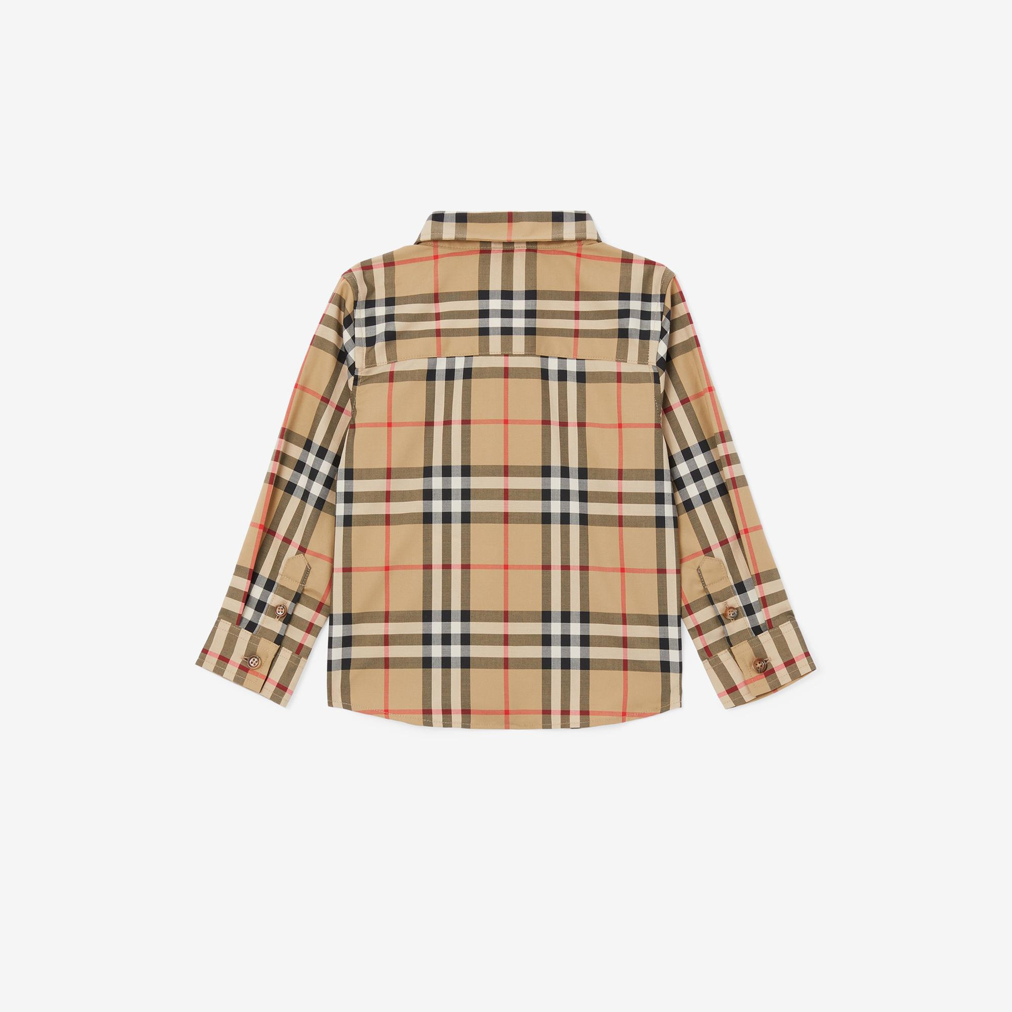 Burberry Owen Vintage Stretch Cotton Çocuk Bej Gömlek
