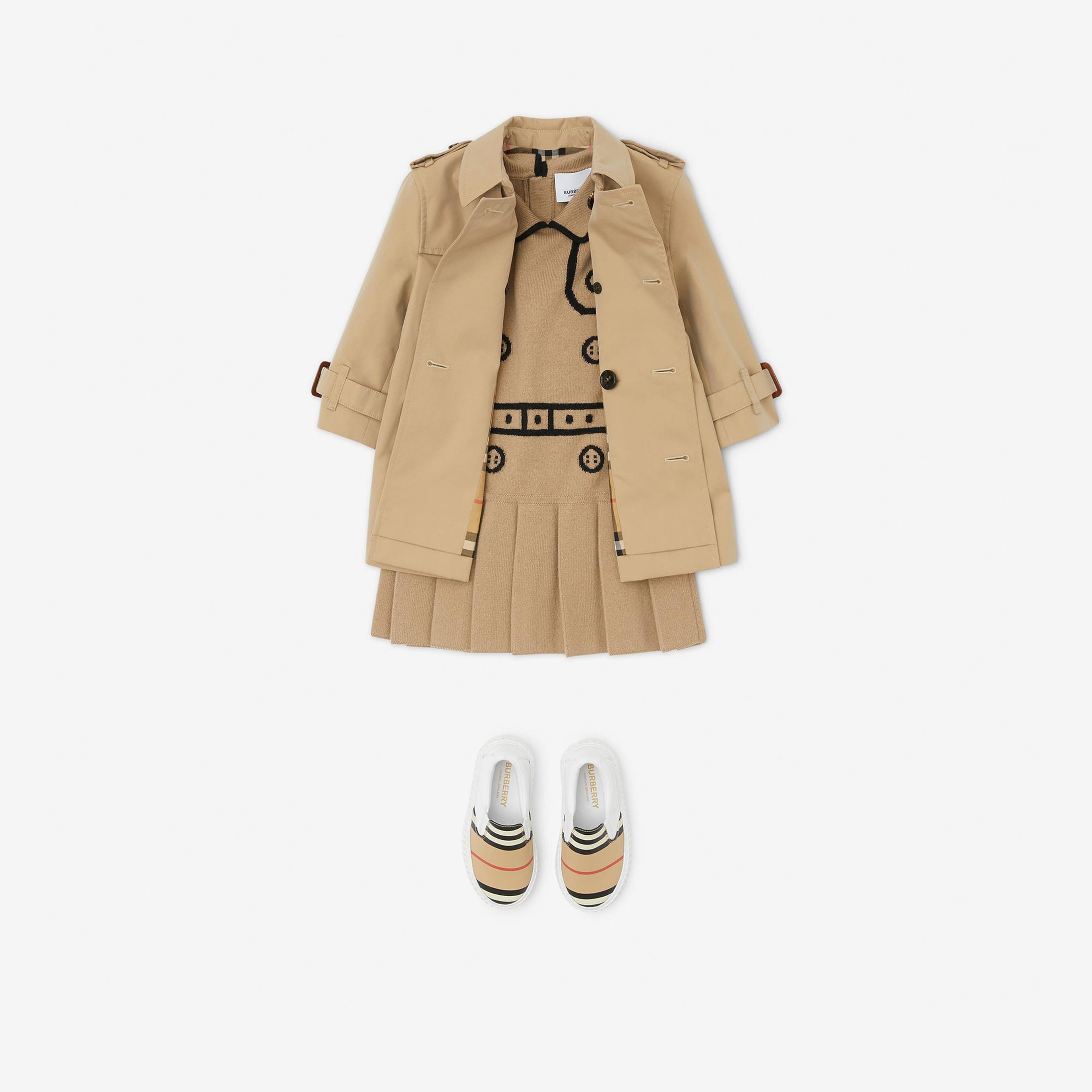 Burberry Mayfair Gabardine Çocuk Bej Trençkot
