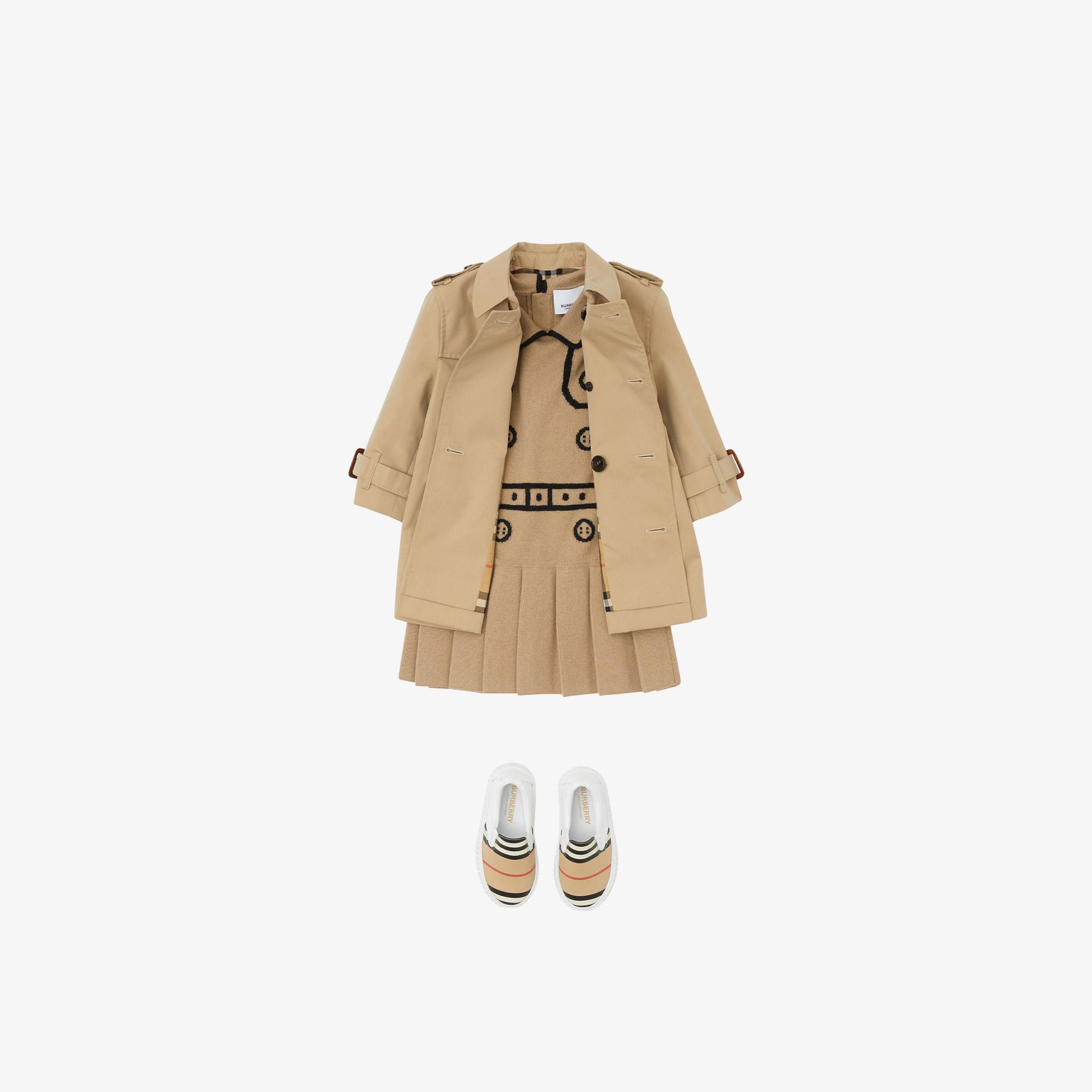 Burberry Mayfair Gabardine Çocuk Bej Trençkot