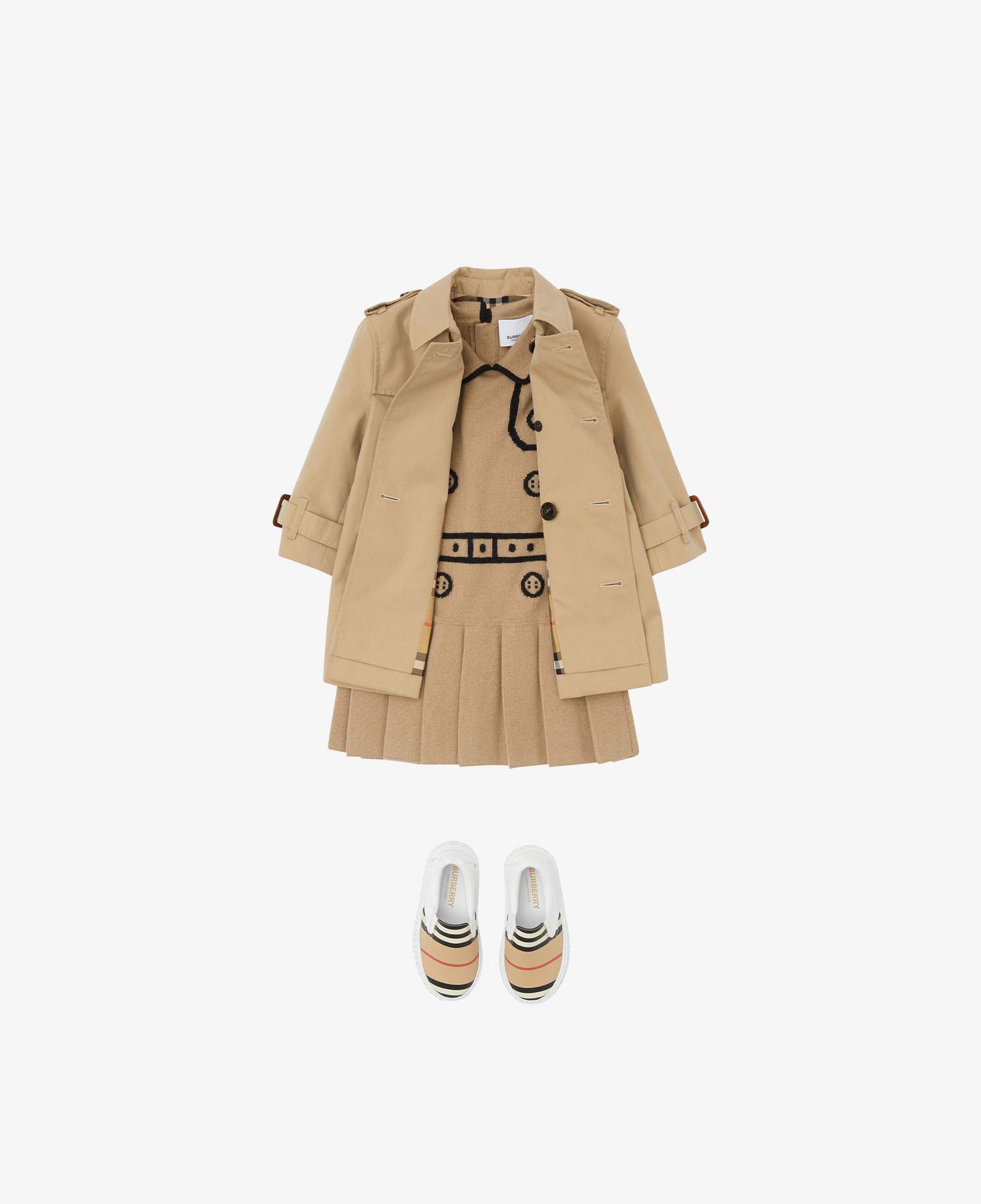 Burberry Mayfair Gabardine Çocuk Bej Trençkot