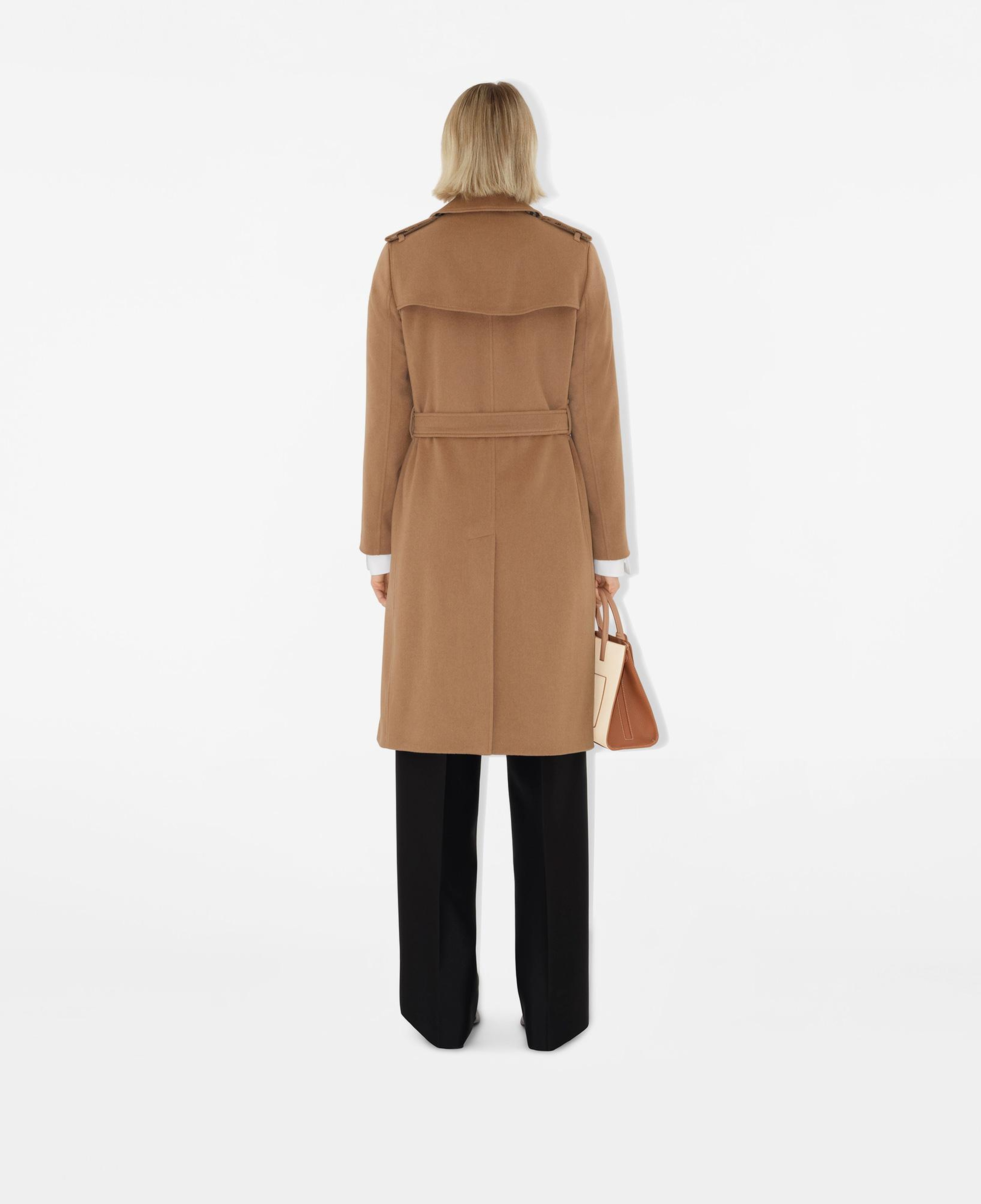 Burberry Long Kaşmir Karışımlı Kensington Trench Kadın Bej Trençkot
