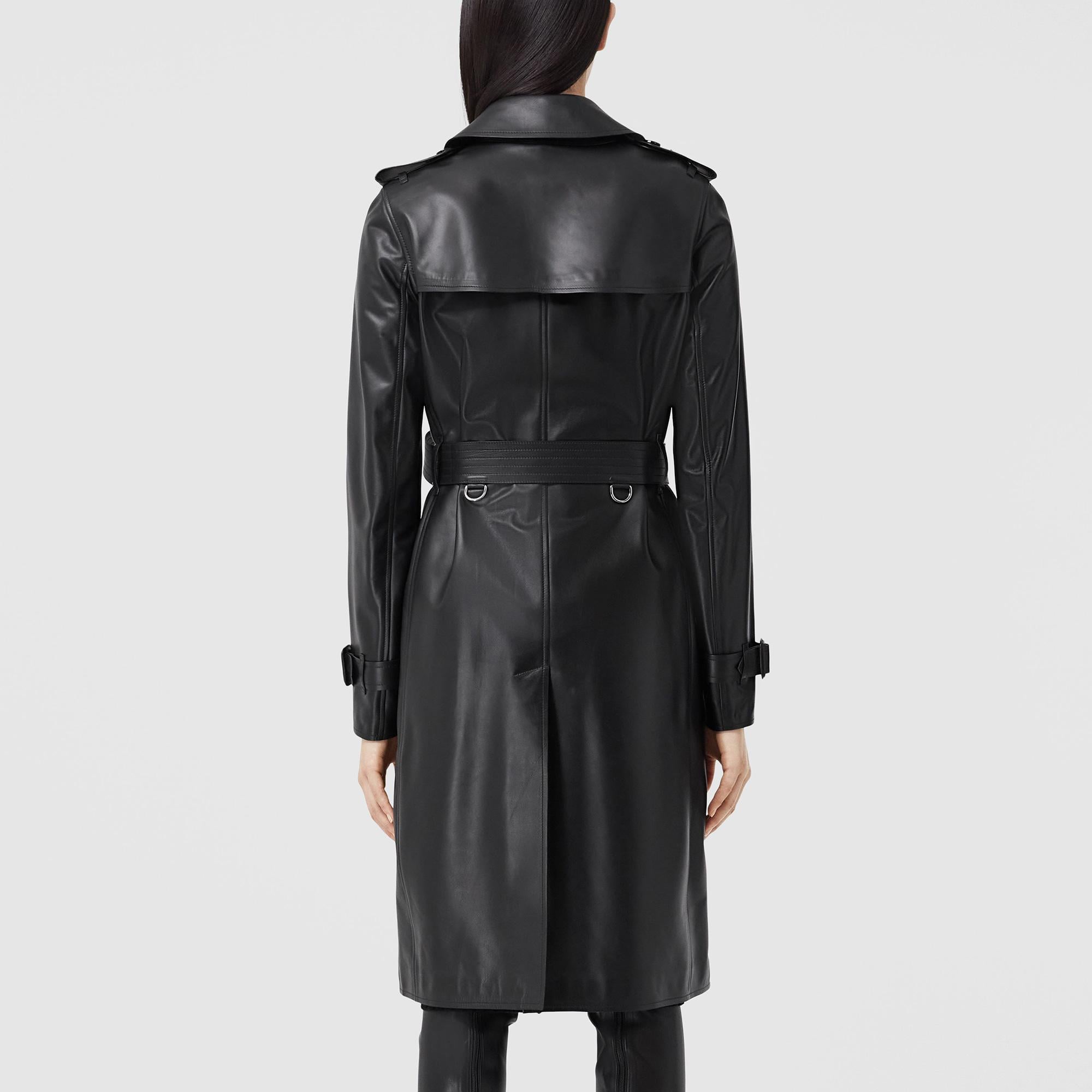 Burberry Kadın Siyah Deri Mont