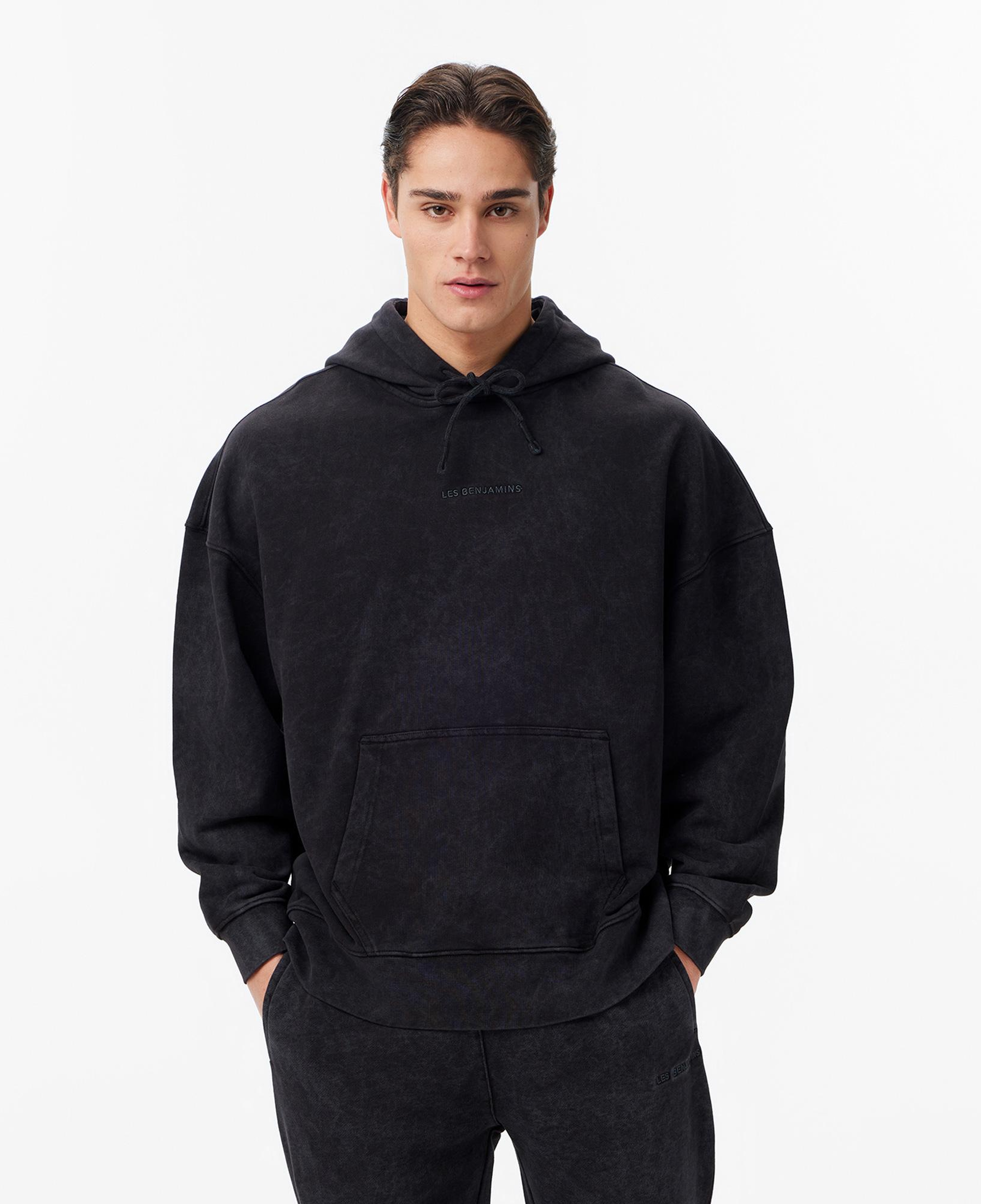Les Benjamins Oversize Fit Erkek Siyah Hoodie