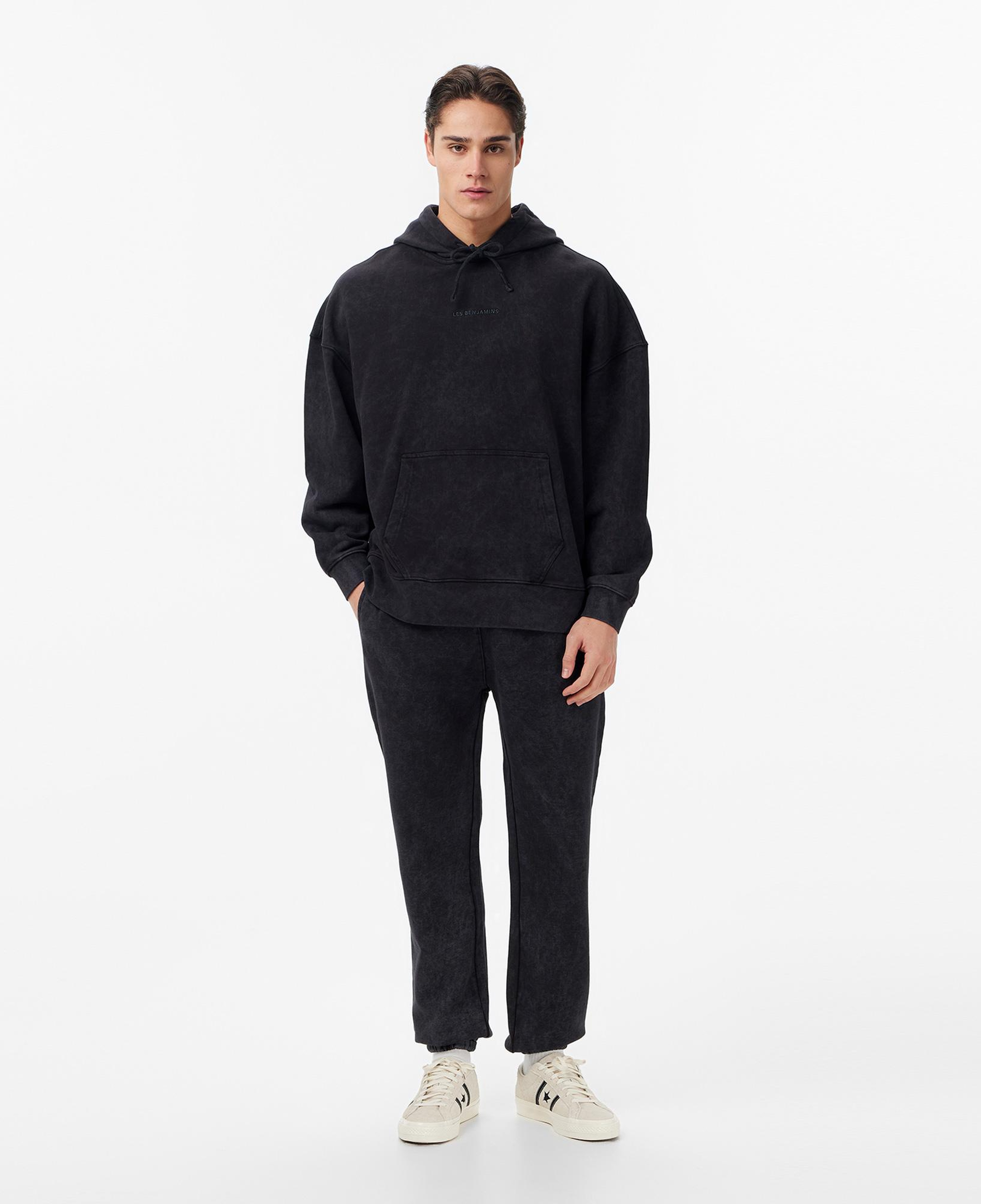 Les Benjamins Oversize Fit Erkek Siyah Hoodie