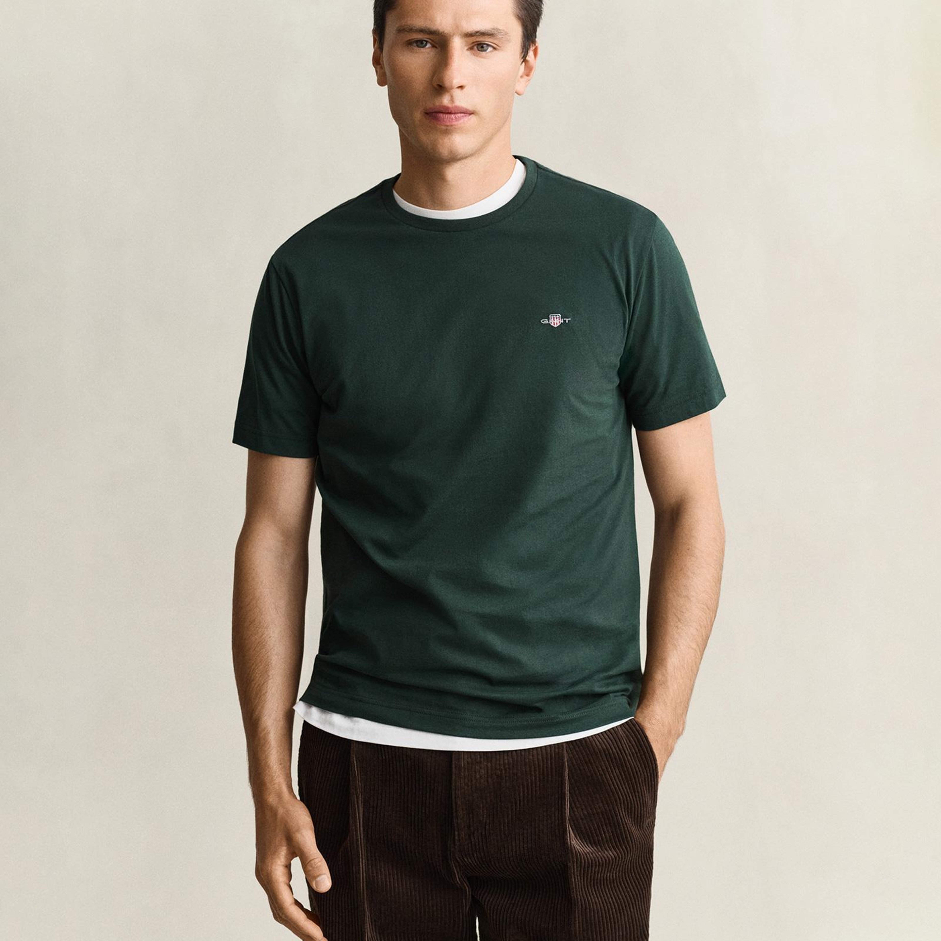 GANT Erkek Yeşil Regular Fit T-Shirt
