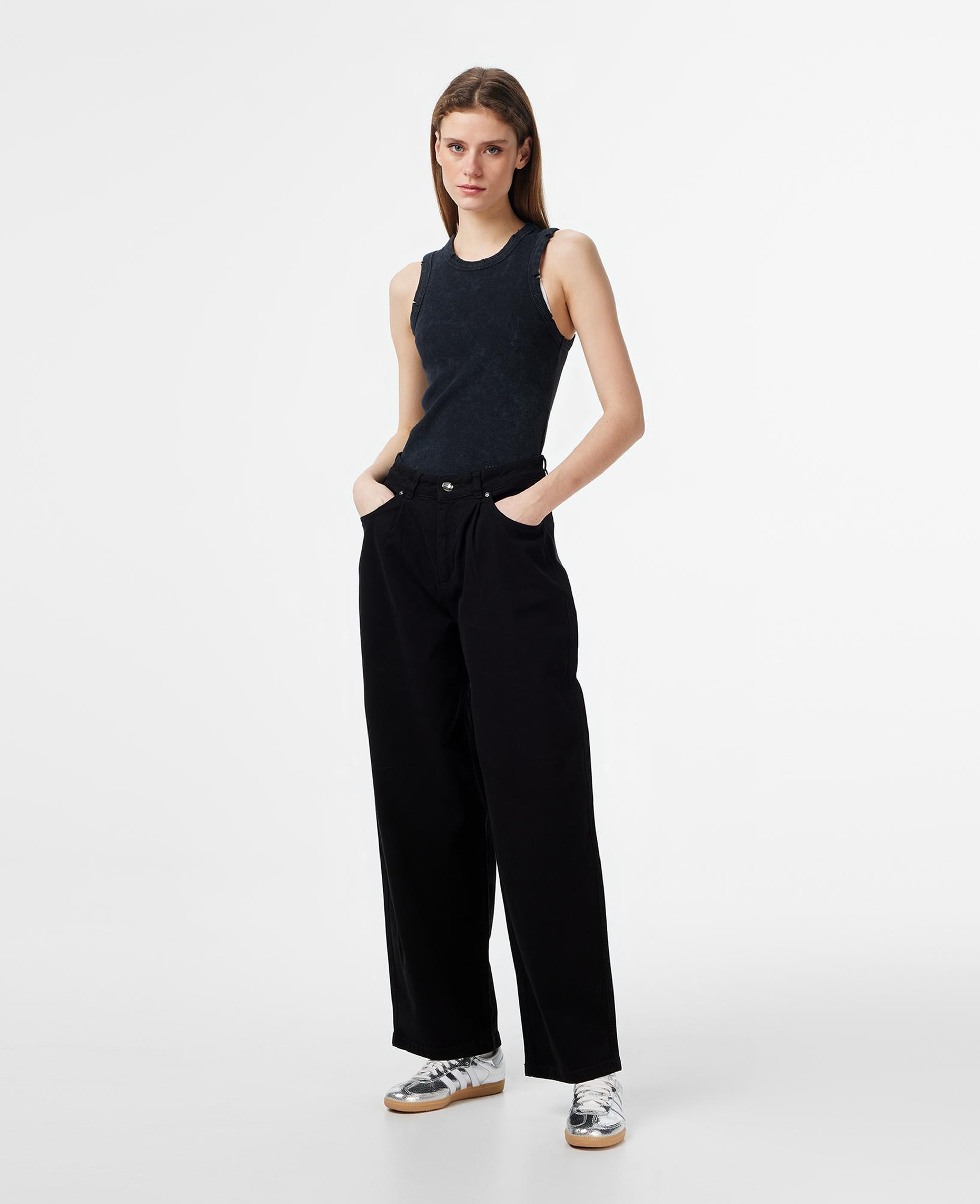 Les Benjamins Regular Fit Kadın Siyah Pantolon