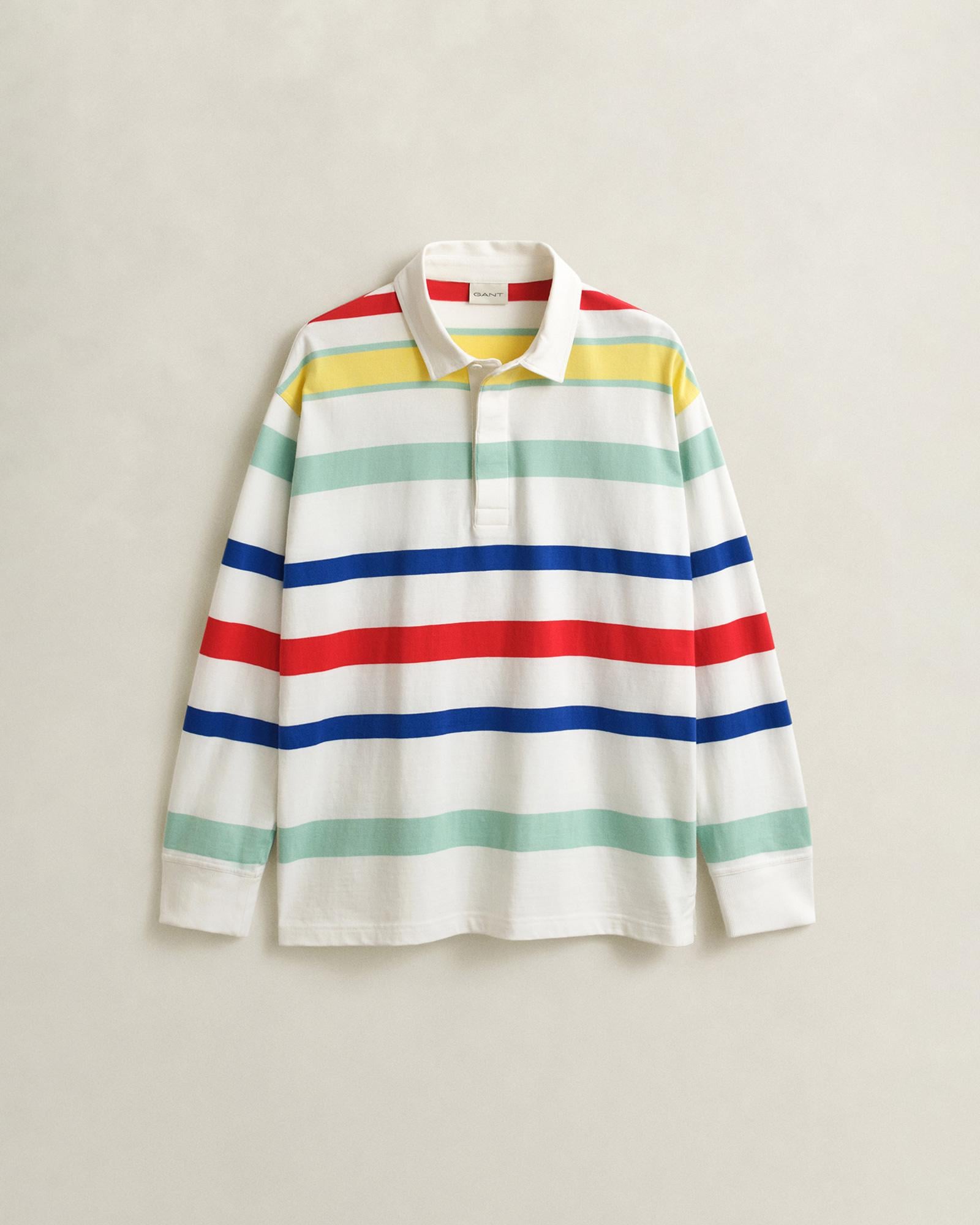 GANT Erkek Beyaz Logolu Rugby T-Shirt
