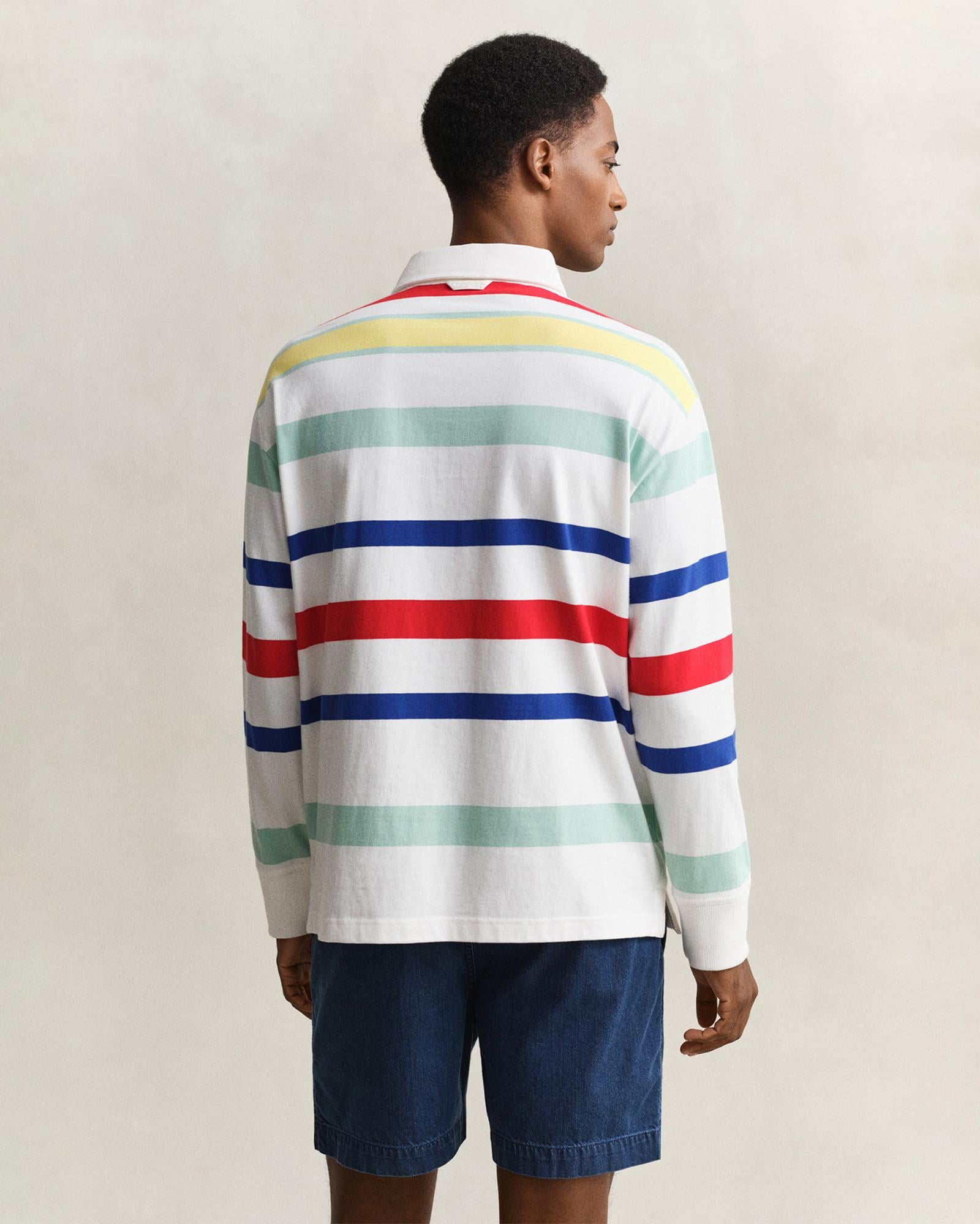 GANT Erkek Beyaz Logolu Rugby T-Shirt