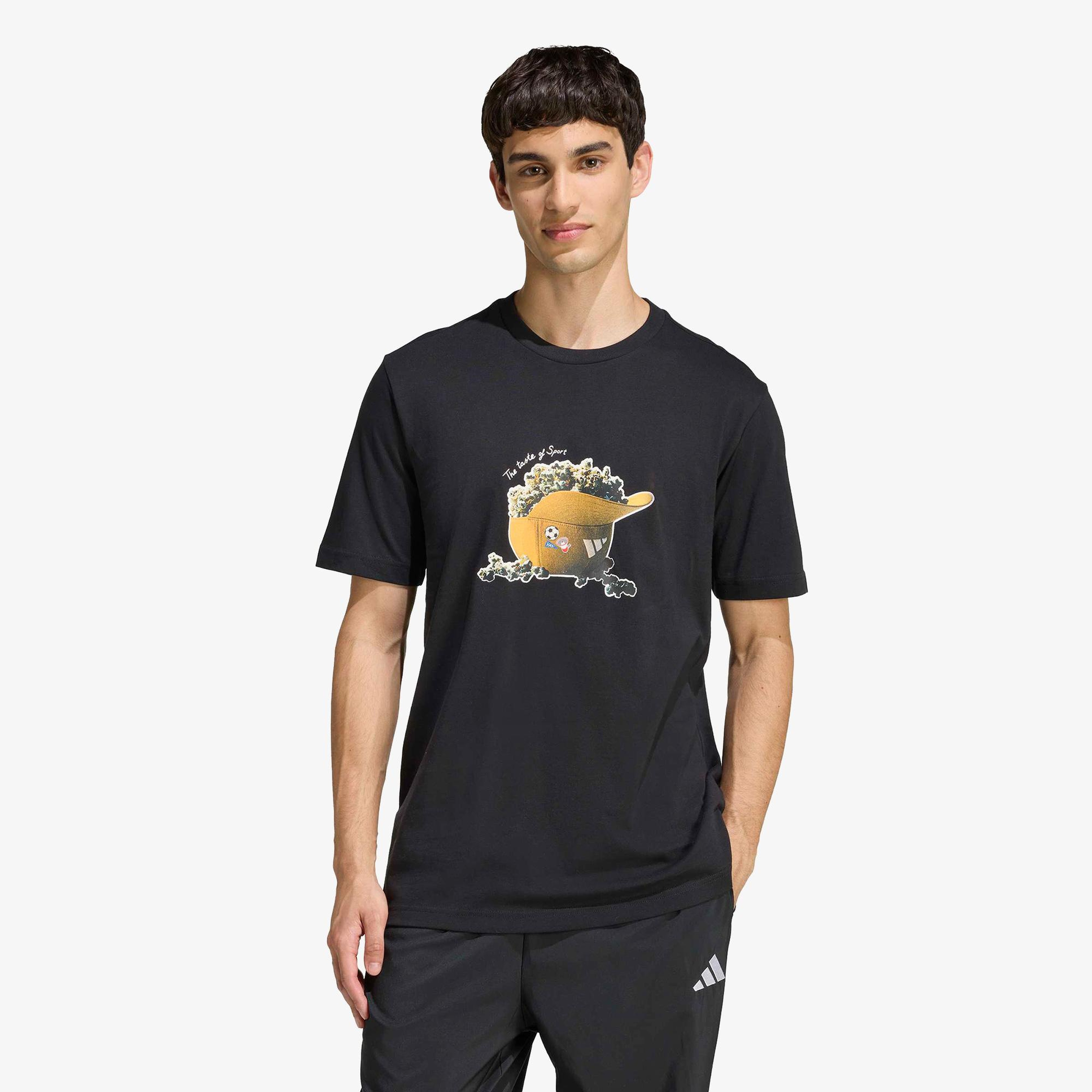 adidas Popcorn Erkek Siyah T-Shirt