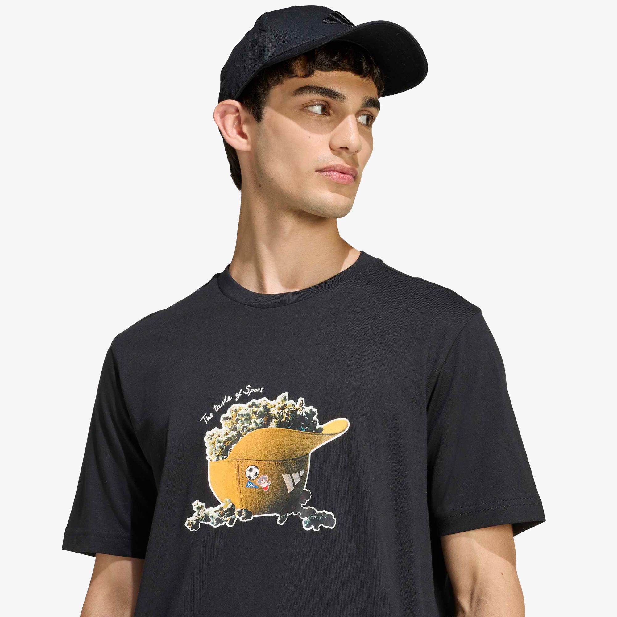adidas Popcorn Erkek Siyah T-Shirt