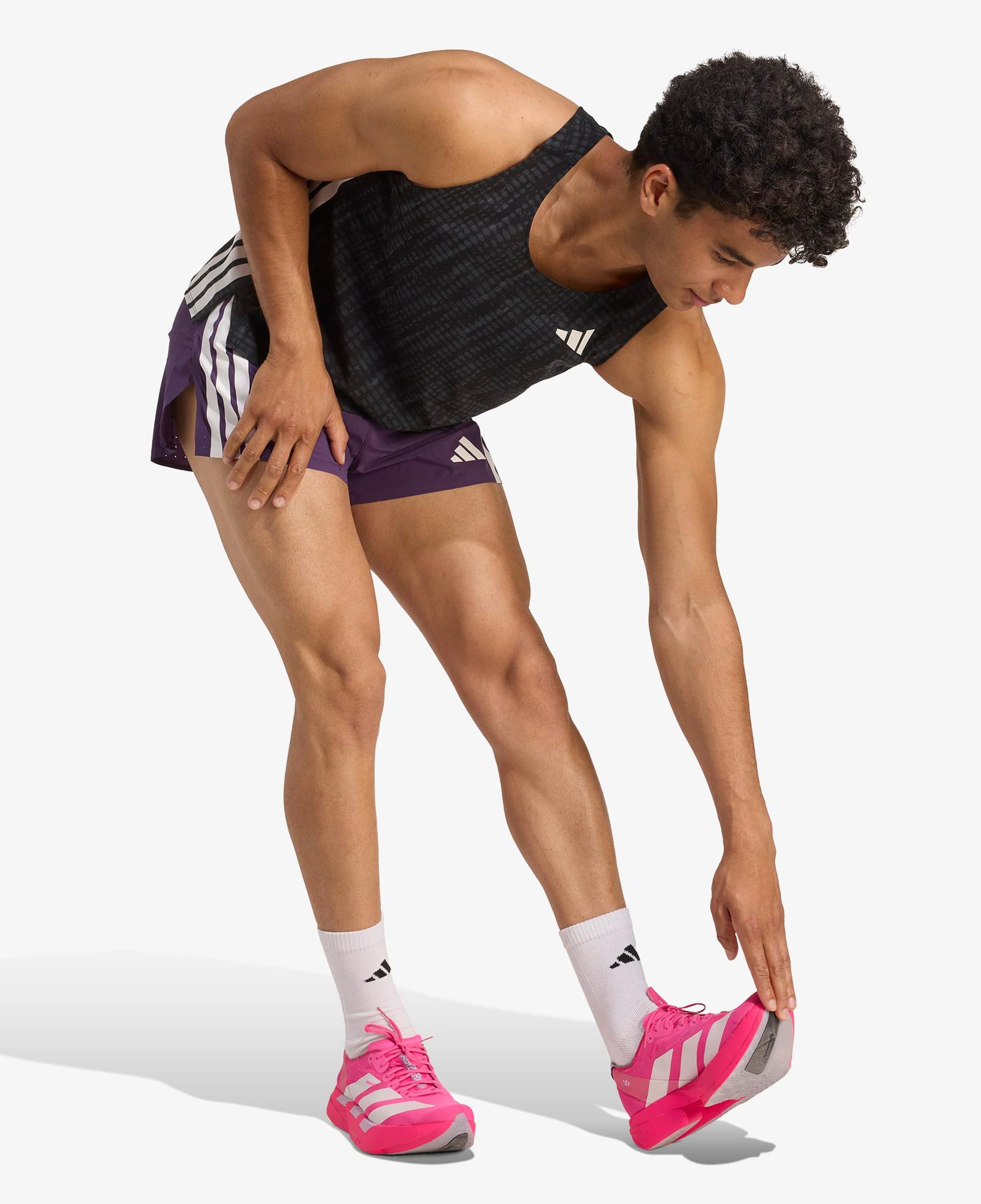 adidas Adizero Running Split Erkek Mor Koşu Şortu