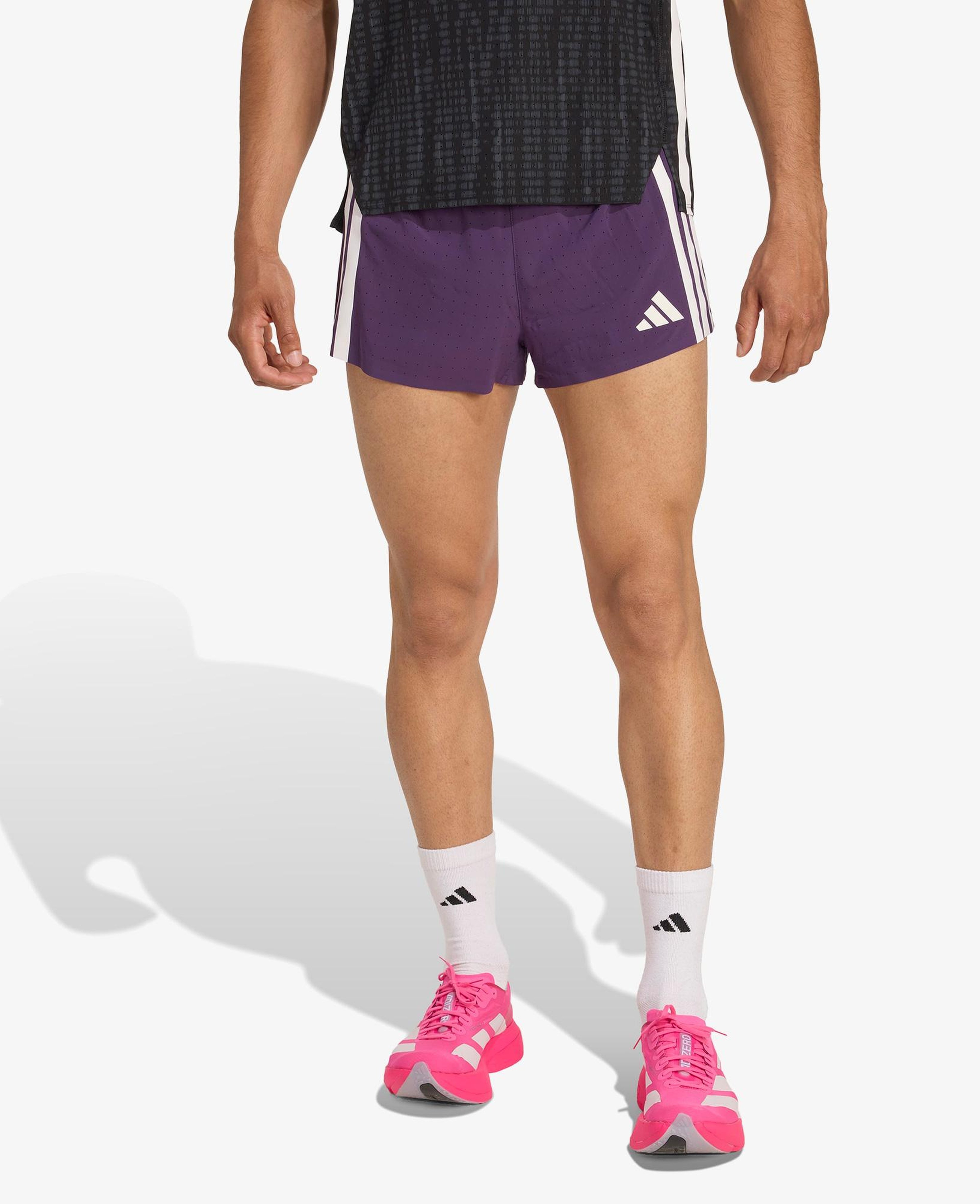 adidas Adizero Running Split Erkek Mor Koşu Şortu
