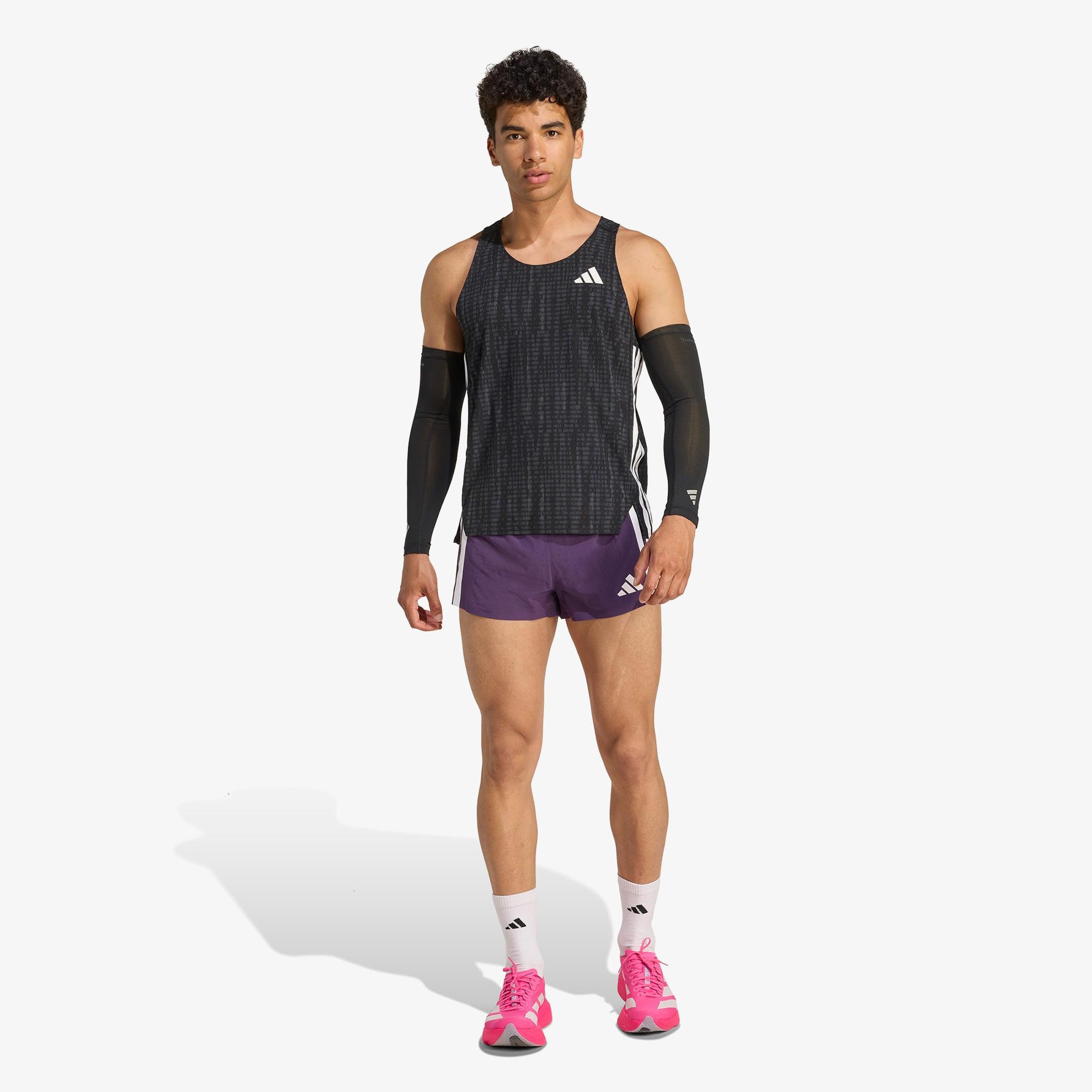 adidas Adizero Running Split Erkek Mor Koşu Şortu