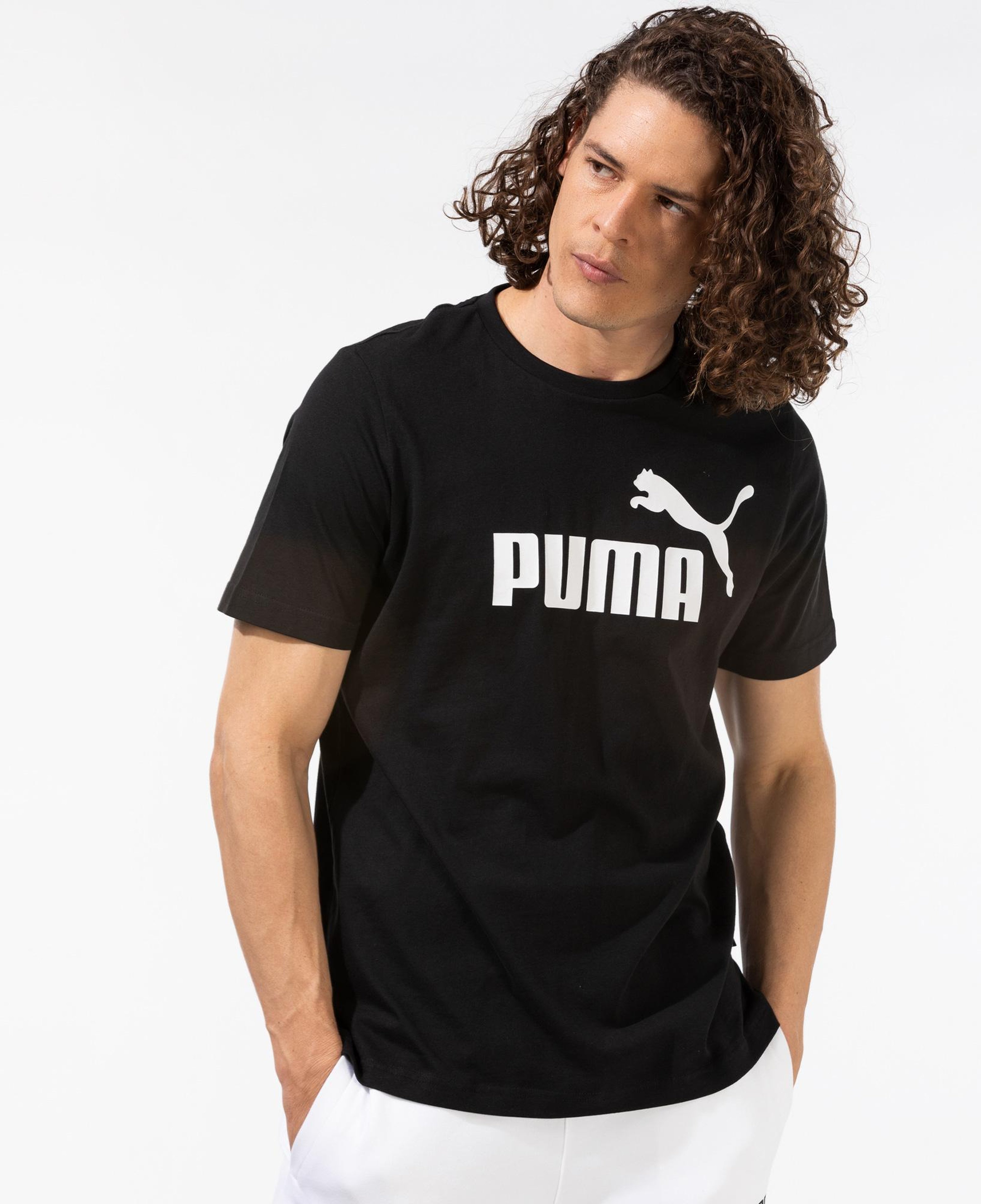 Puma Ess Logo Erkek Siyah T-Shirt