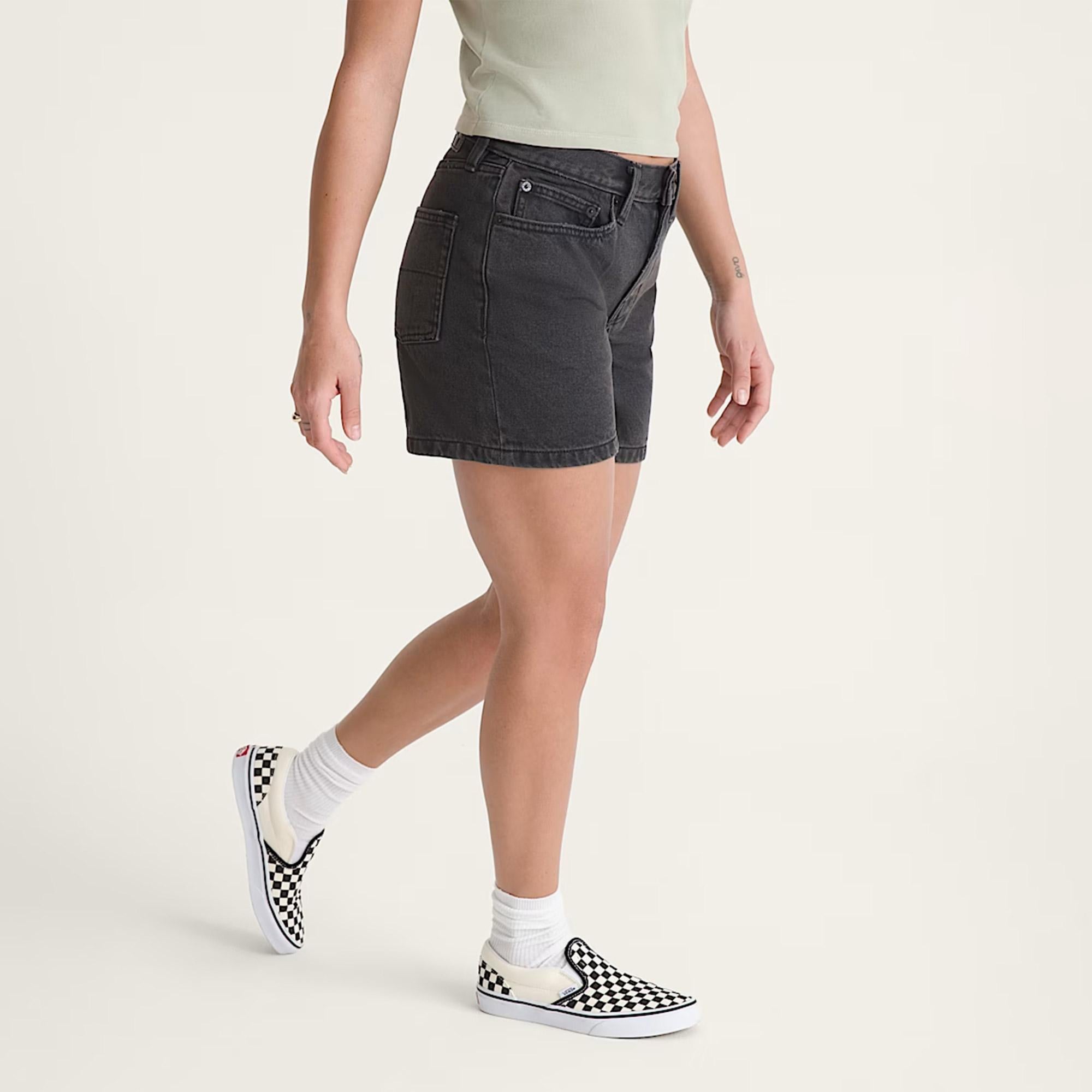 Vans Check 5 Mid Rise Kadın Siyah Şort