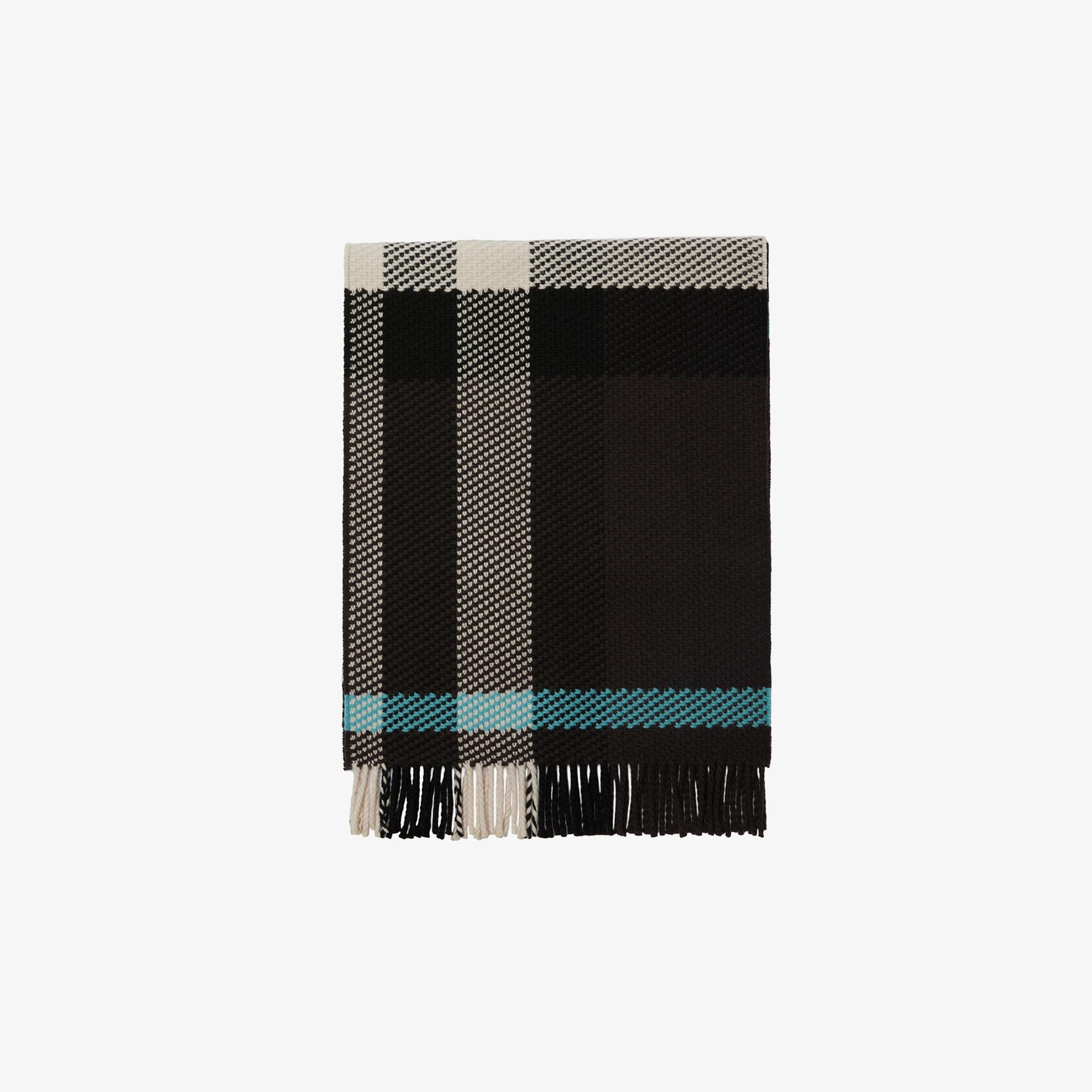 Burberry Unisex Siyah Yün Atkı