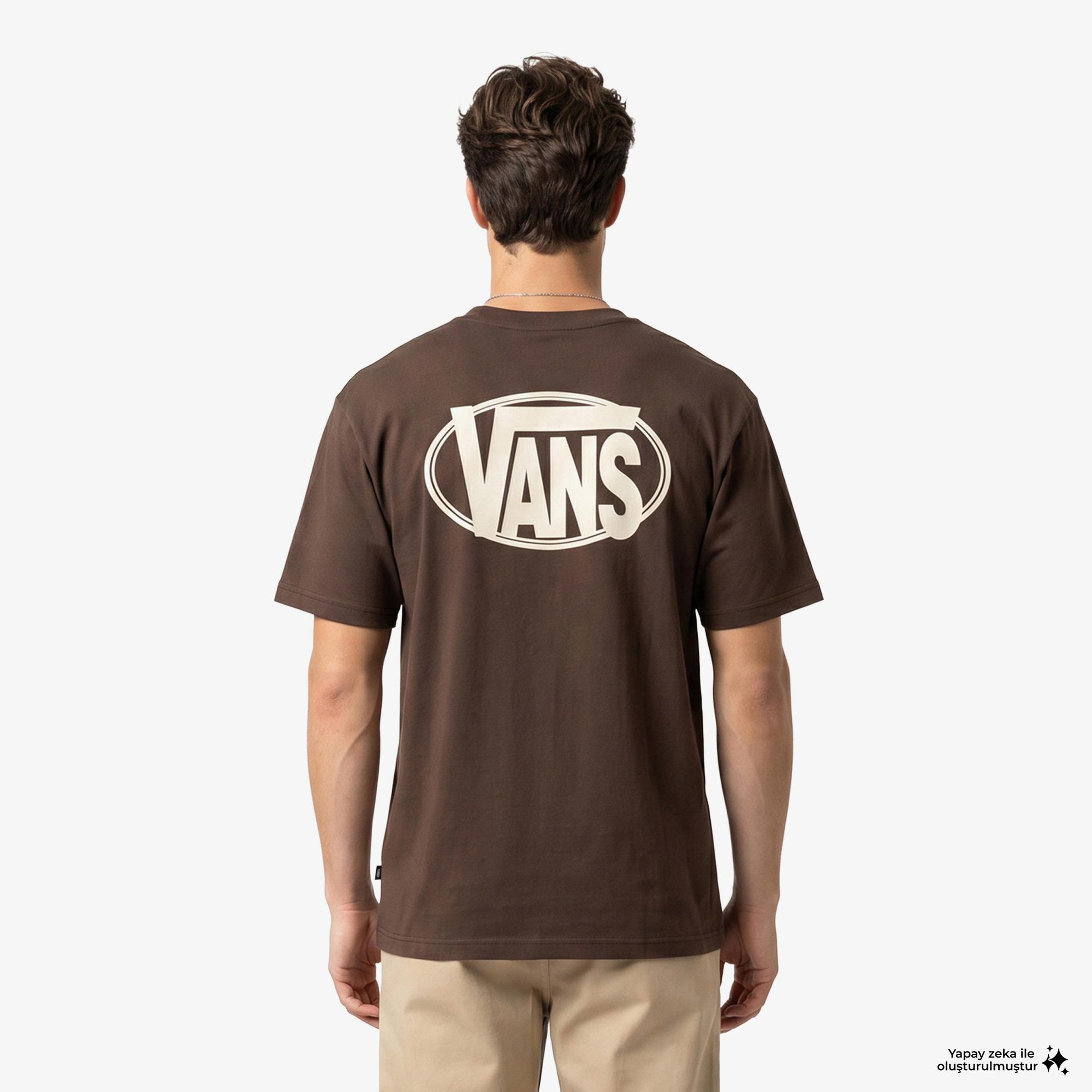 Vans Oval Logo Loose Erkek Kahverengi T-Shirt