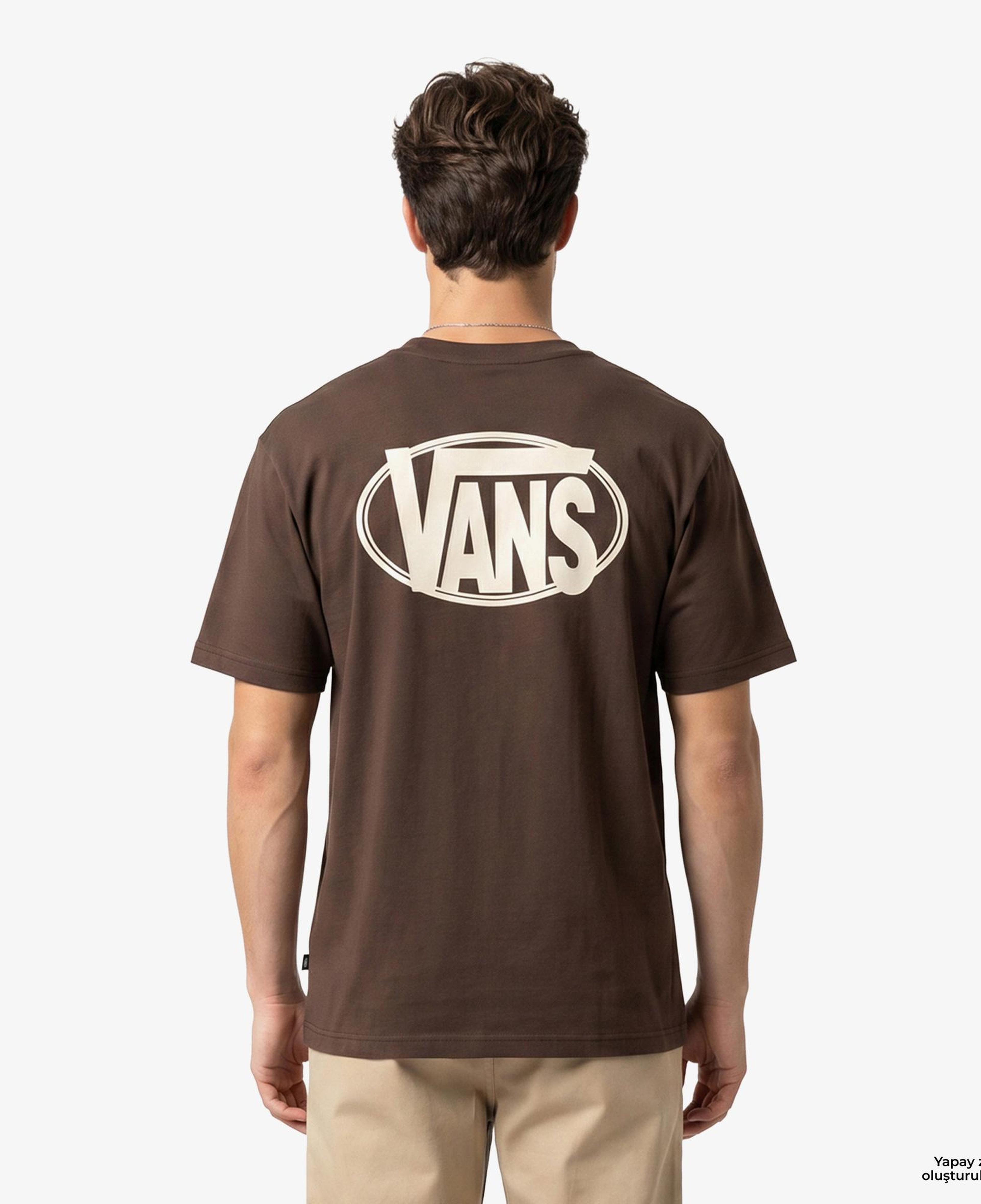 Vans Oval Logo Loose Erkek Kahverengi T-Shirt