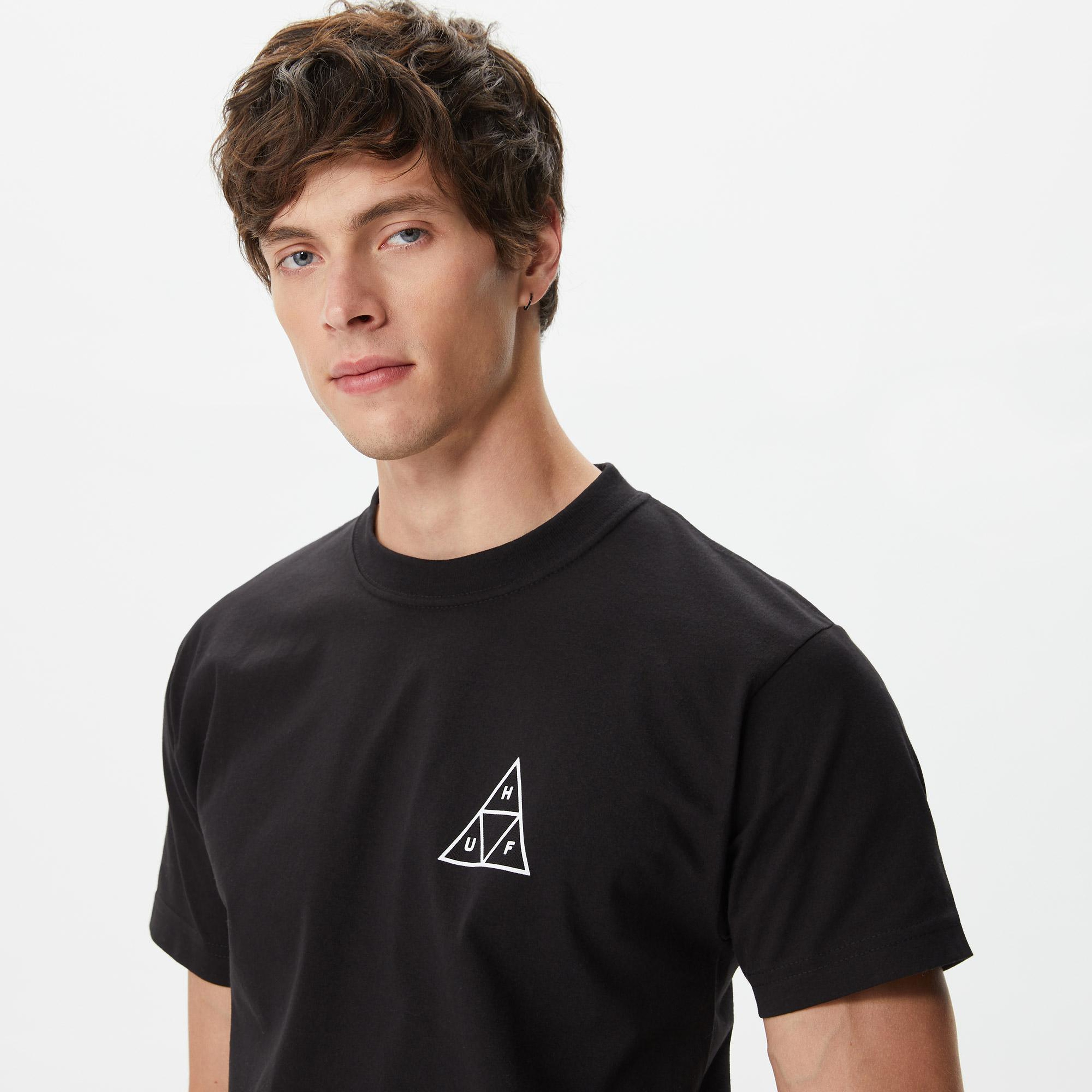 HUF Set Triple Triangle Erkek Siyah Tişört