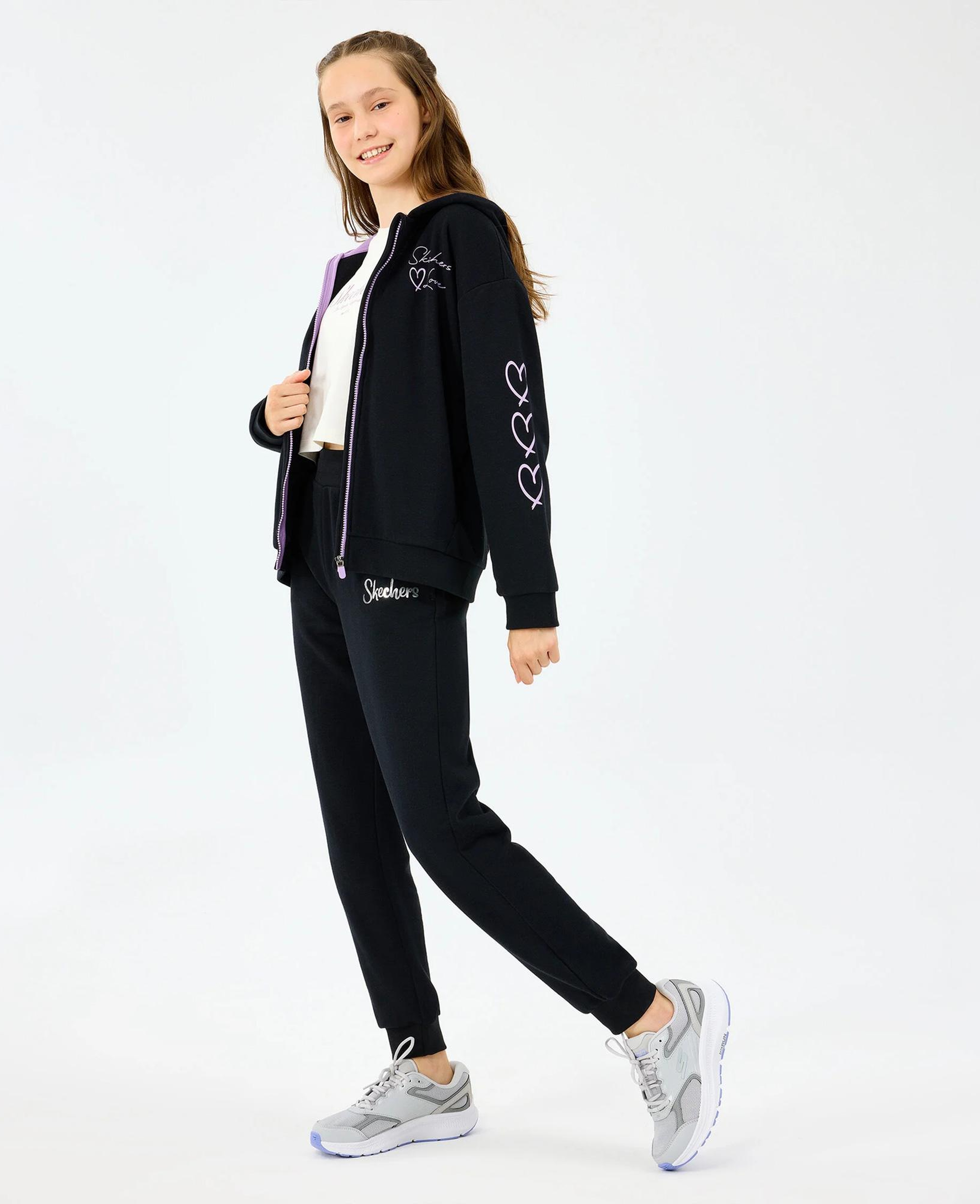 Skechers Lw Fleece Çocuk Siyah Eşofman Altı