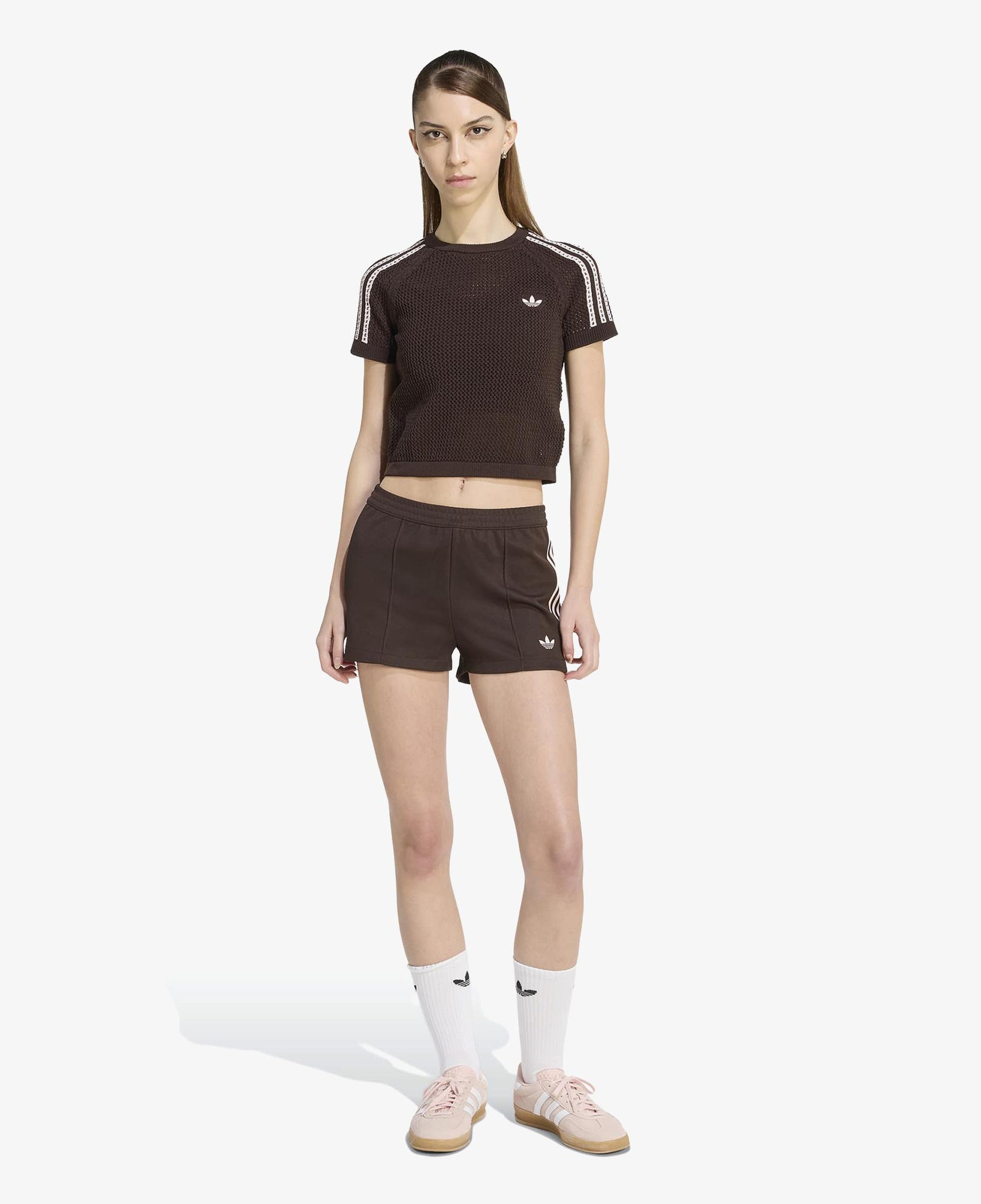 adidas Crochet Tee Kadın Kahverengi T-Shirt