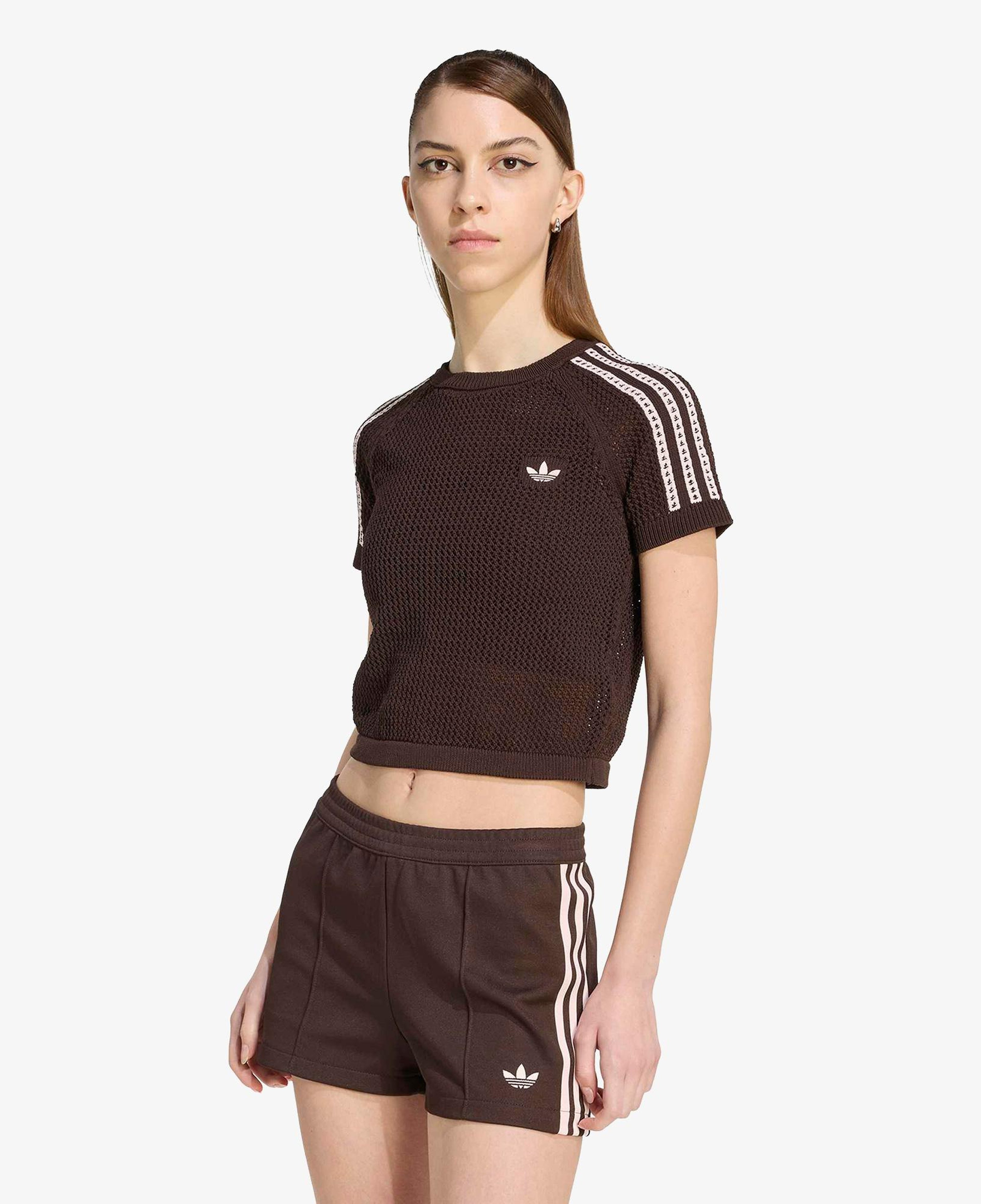 adidas Crochet Tee Kadın Kahverengi T-Shirt