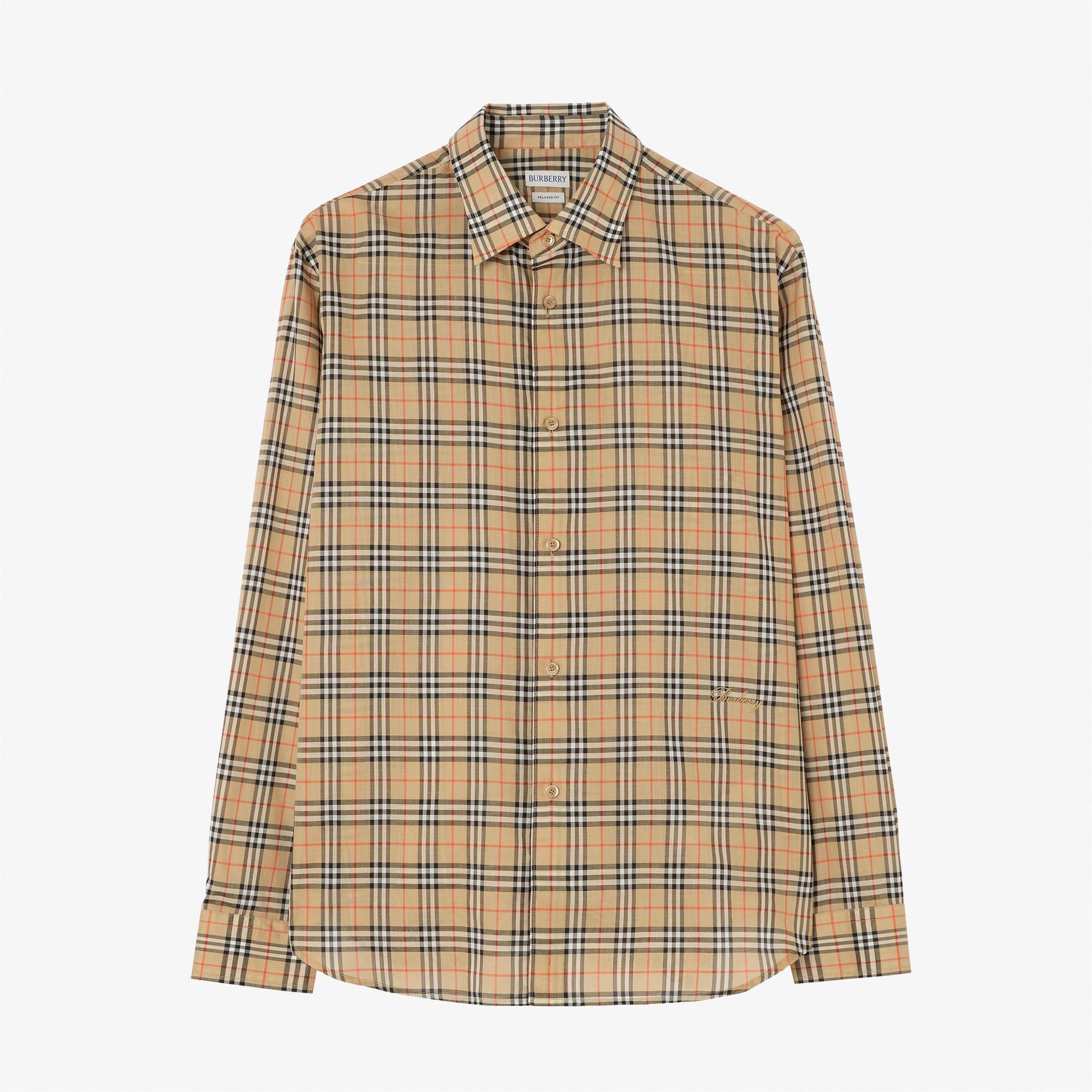 Burberry Radmar Check Erkek Bej Gömlek