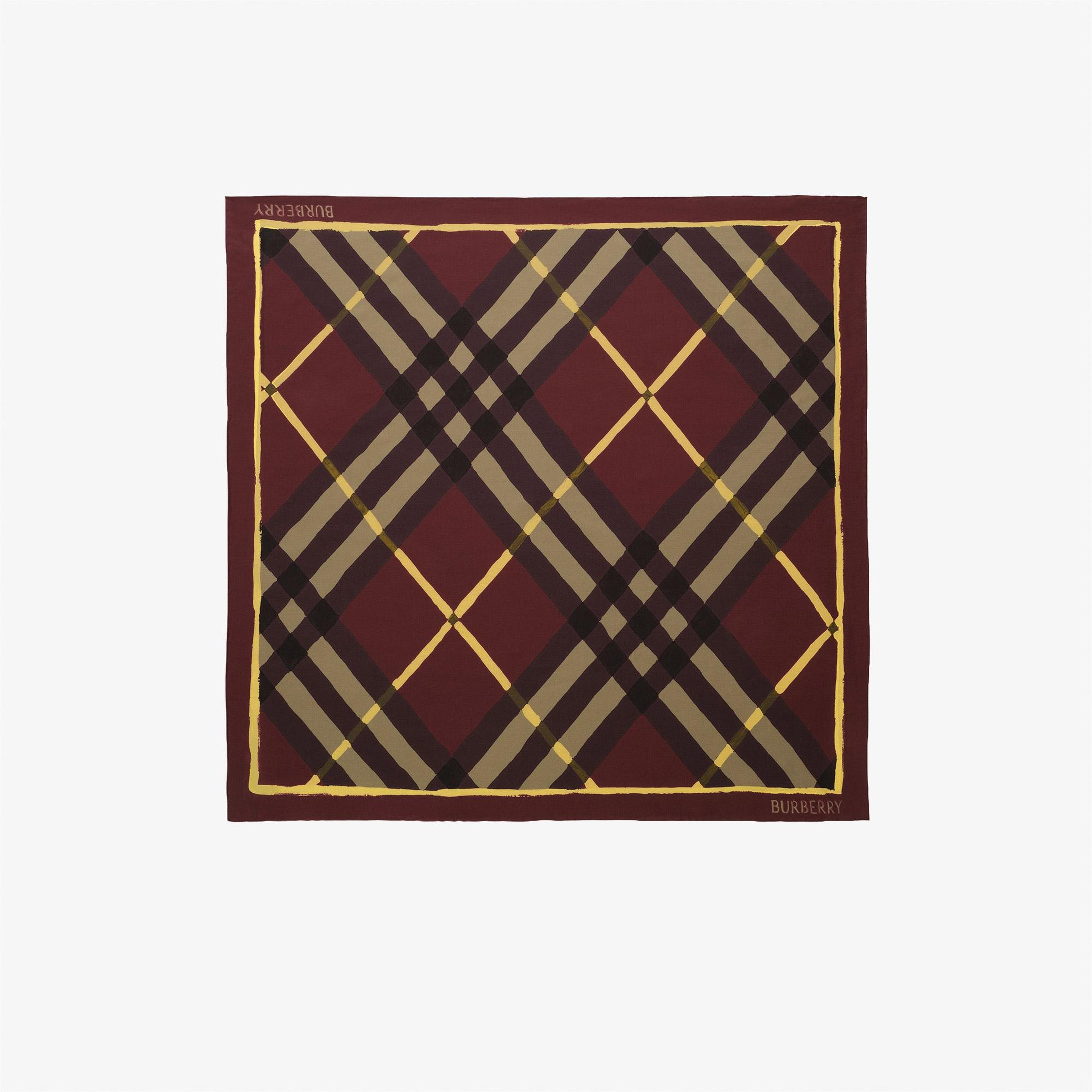 Burberry Argyle Check Silk Kadın Bordo Eşarp