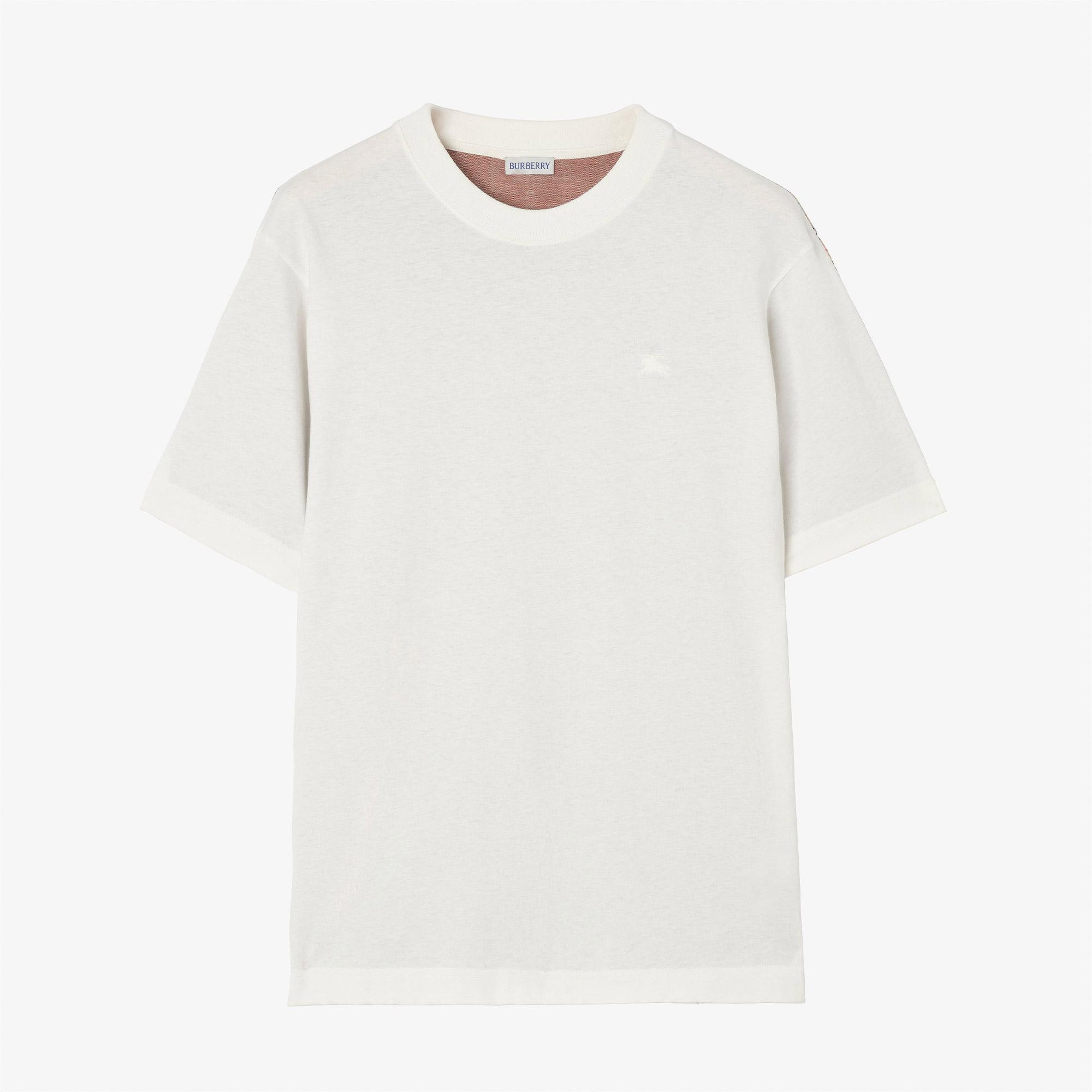 Burberry Ryan Check Back Erkek Beyaz T-Shirt