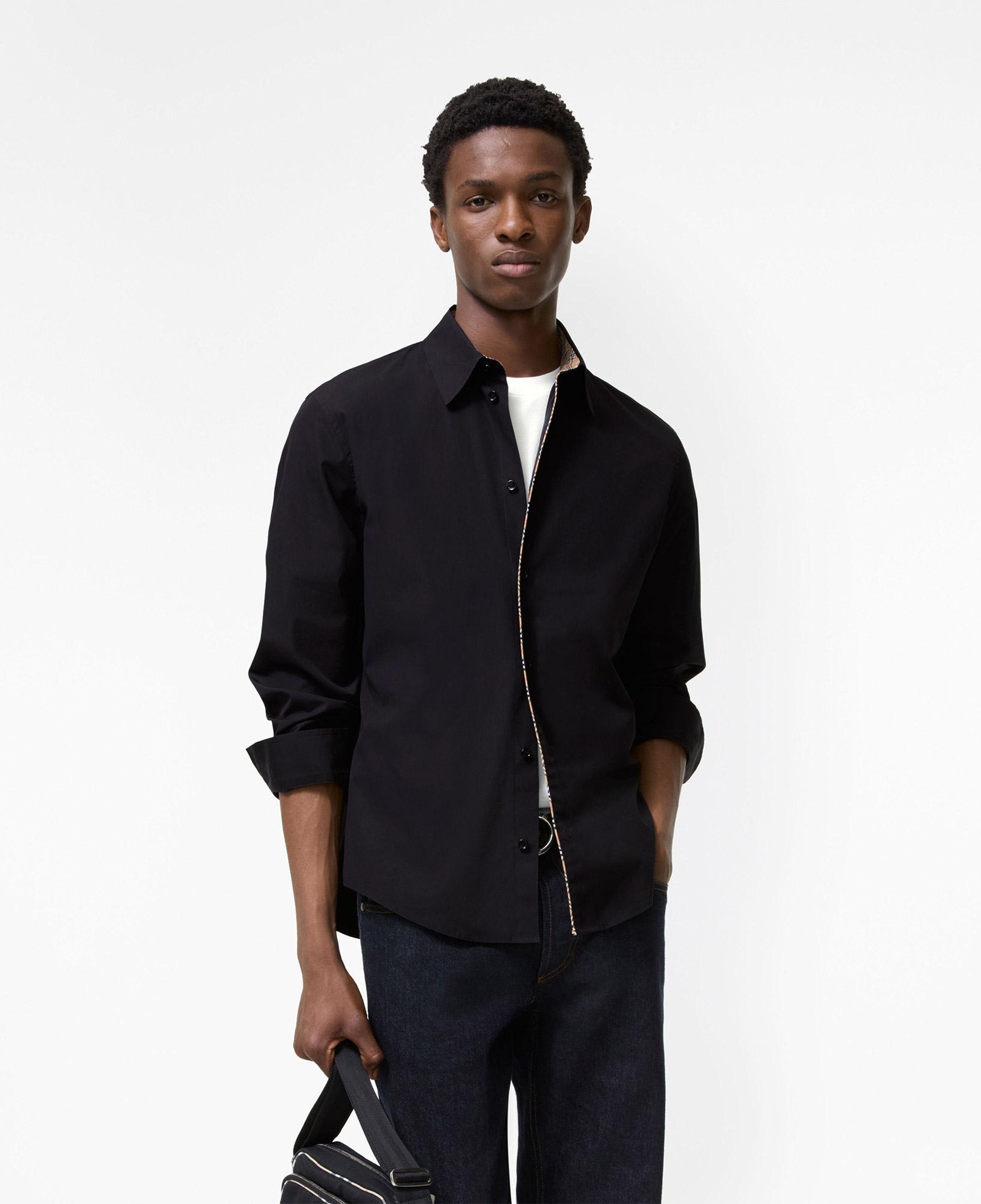 Burberry Sam Check Erkek Siyah Gömlek