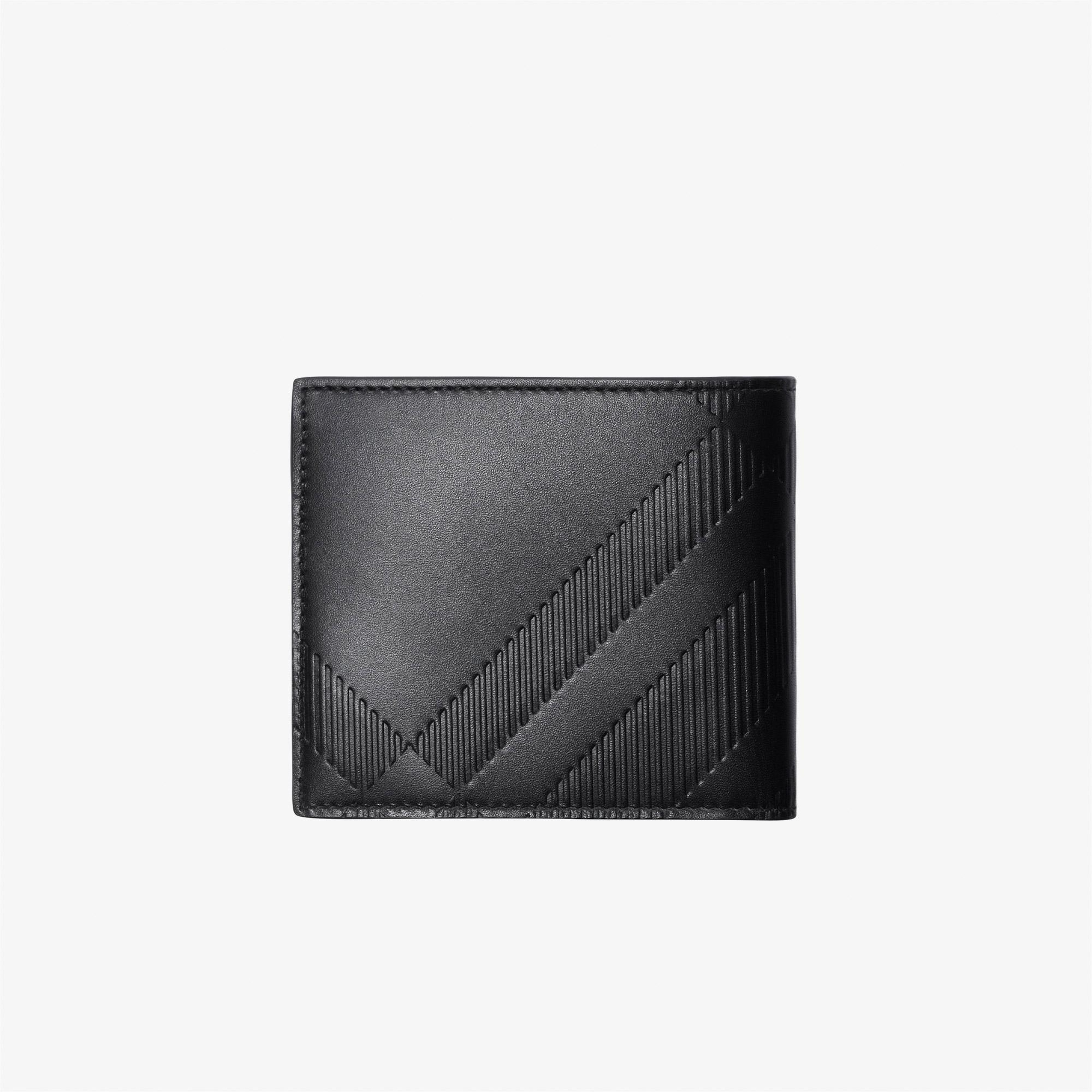 Burberry Embossed Check Bifold Erkek Siyah Cüzdan