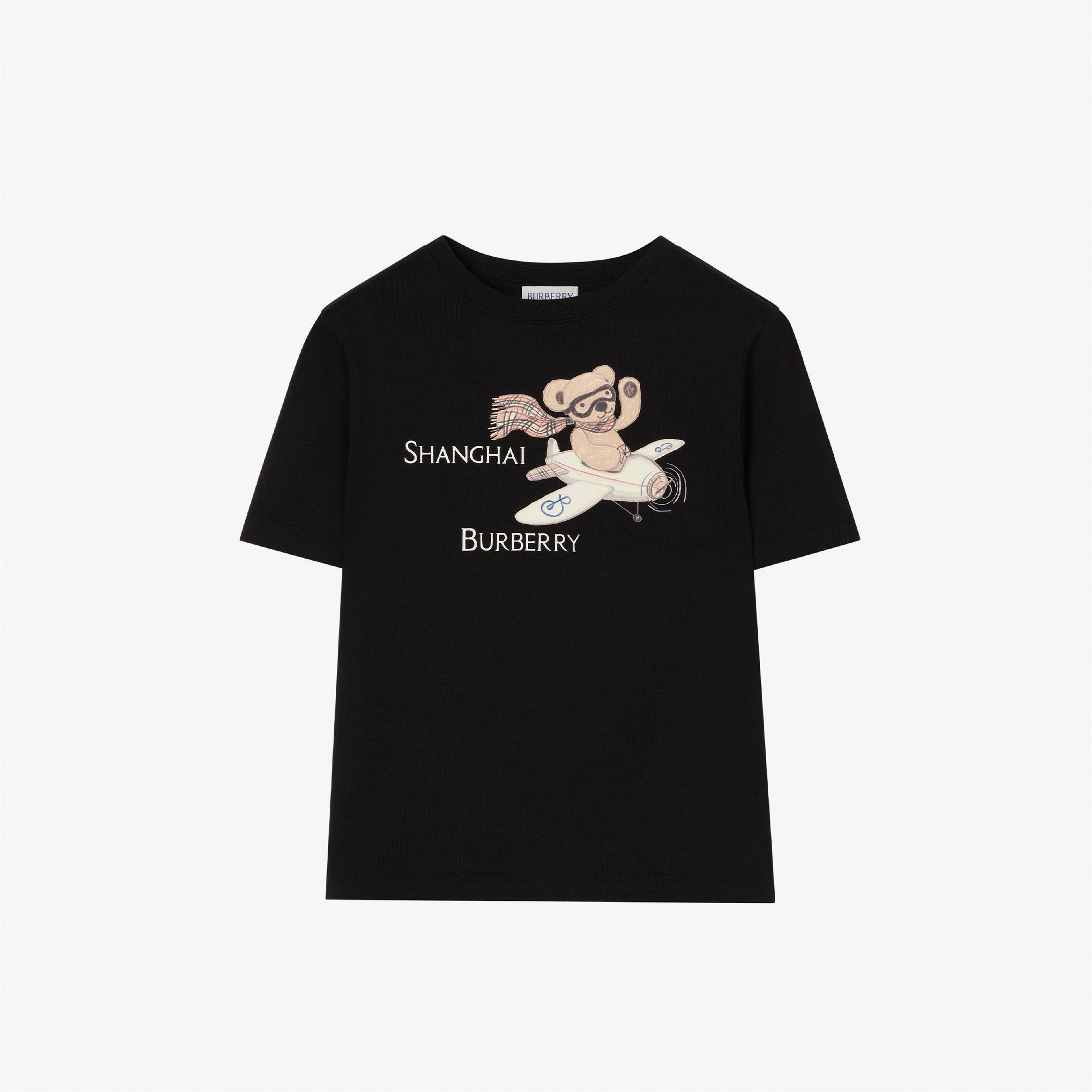 Burberry Cedar Shanghai Çocuk Siyah T-Shirt