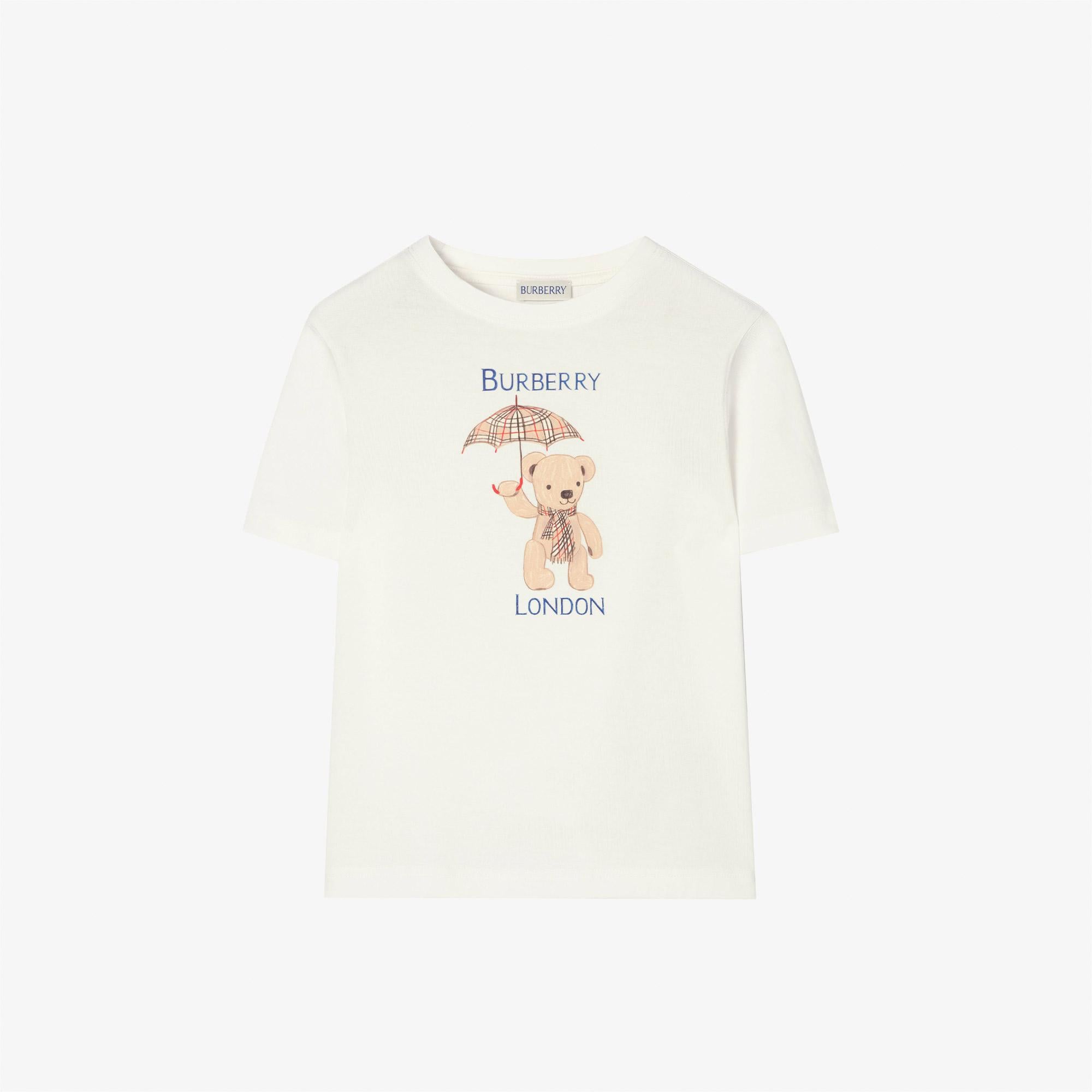 Burberry Cedar London Çocuk Beyaz T-Shirt