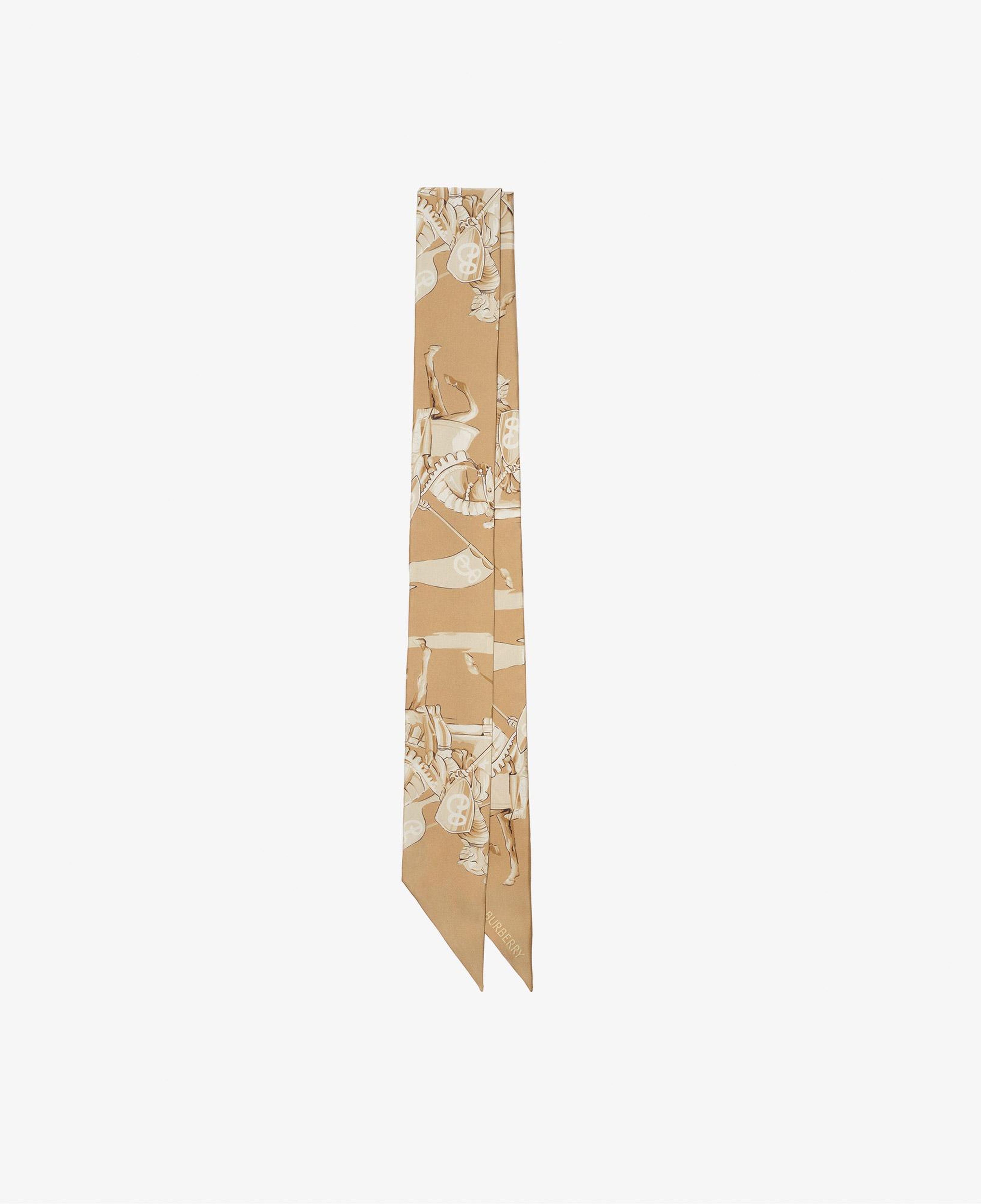 Burberry Horseman Silk Skinny Kadın Bej Eşarp