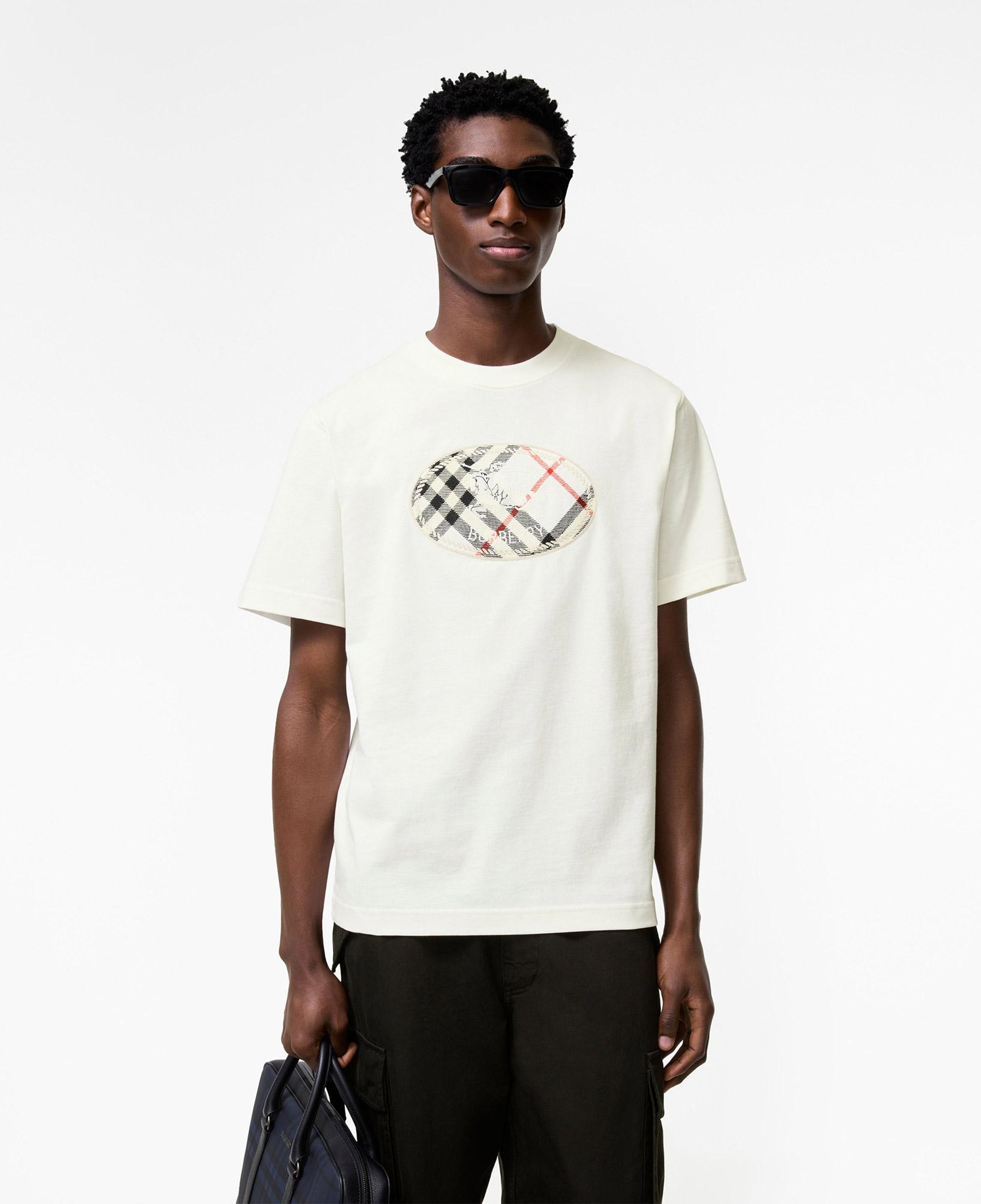 Burberry Ryan Check Erkek Beyaz T-Shirt