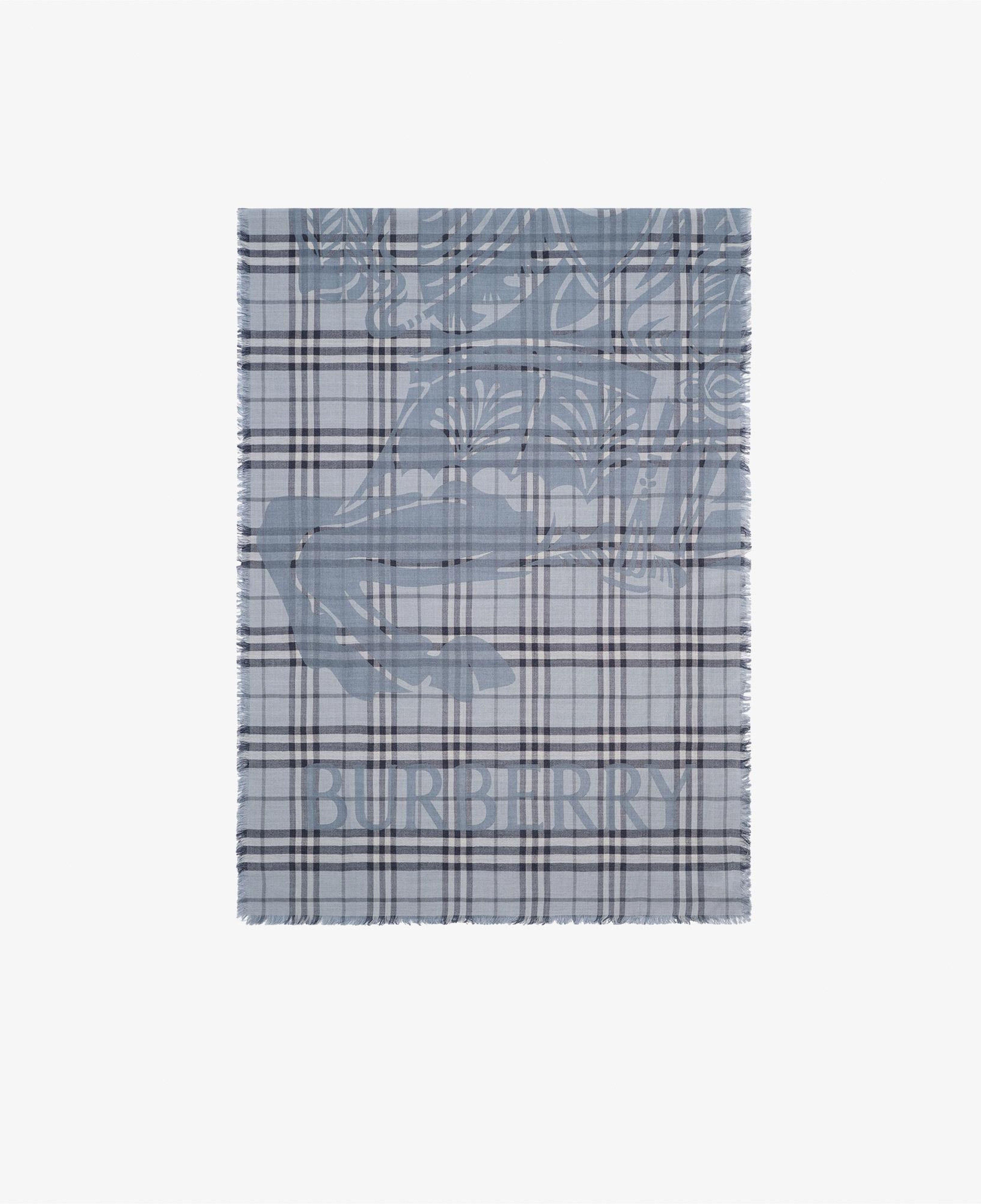 Burberry 200X70 Ekd Check Kadın Mavi Atkı