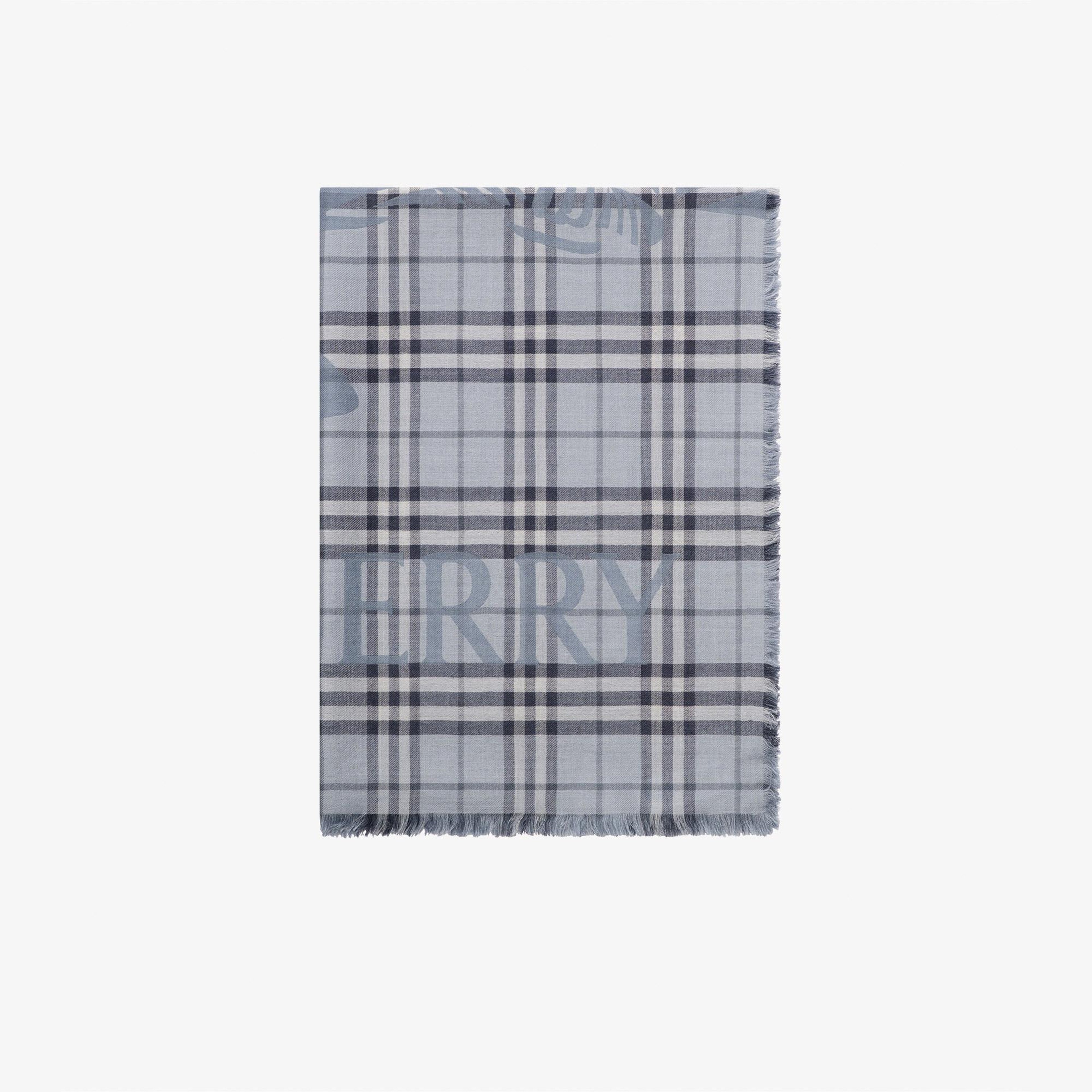 Burberry 200X70 Ekd Check Kadın Mavi Atkı